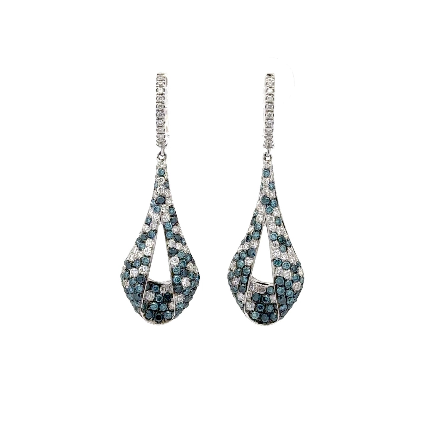 2.06 ct Natural Blue Diamonds | 1.44 ct Natural Diamonds | 14k White Gold.