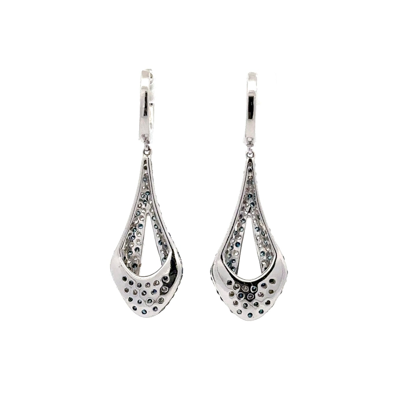 2.06 ct Natural Blue Diamonds | 1.44 ct Natural Diamonds | 14k White Gold.