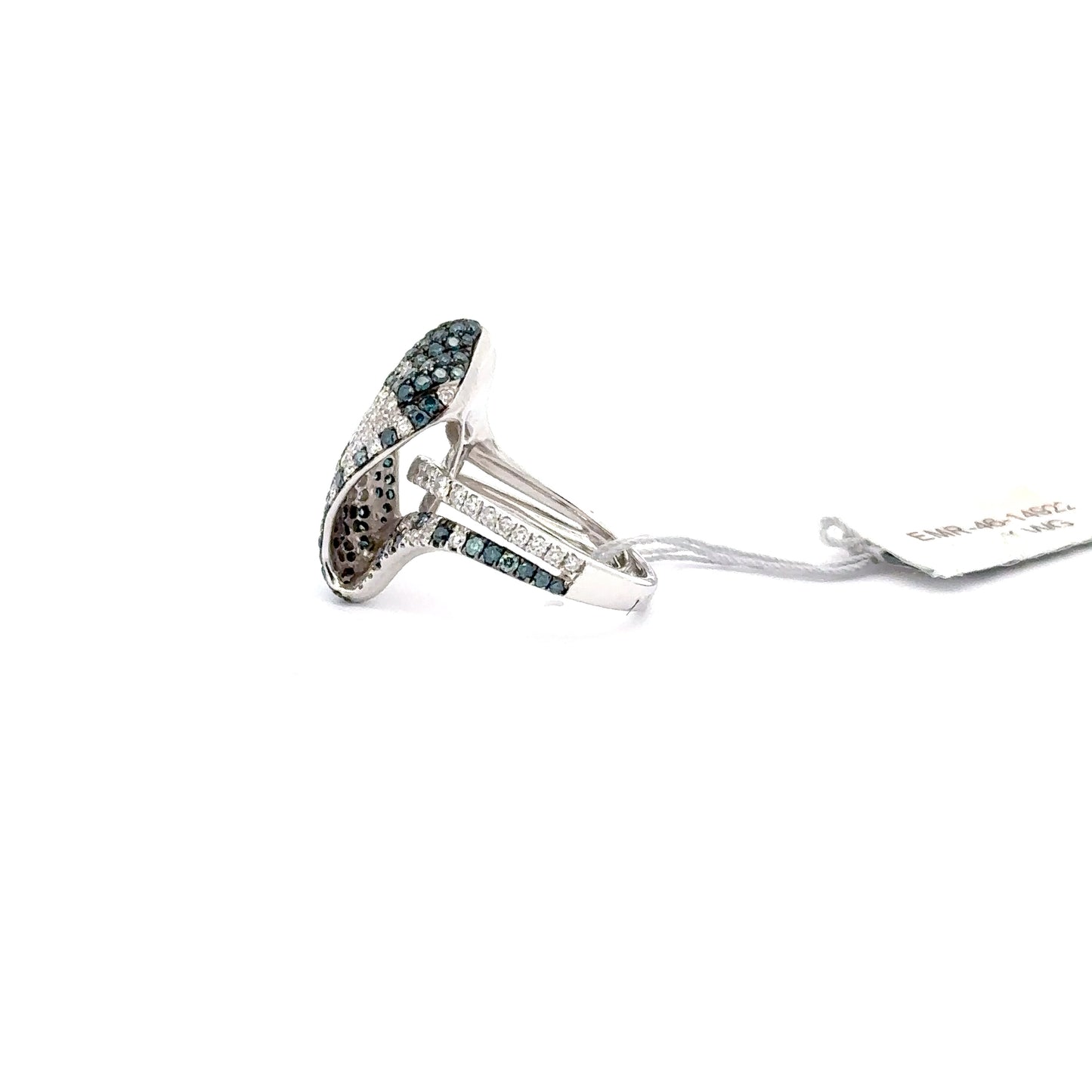 14K WHITE GOLD | 0.94 CT NATURAL DIAMOND | 0.96 NATURAL BLUE DIAMOND RING.