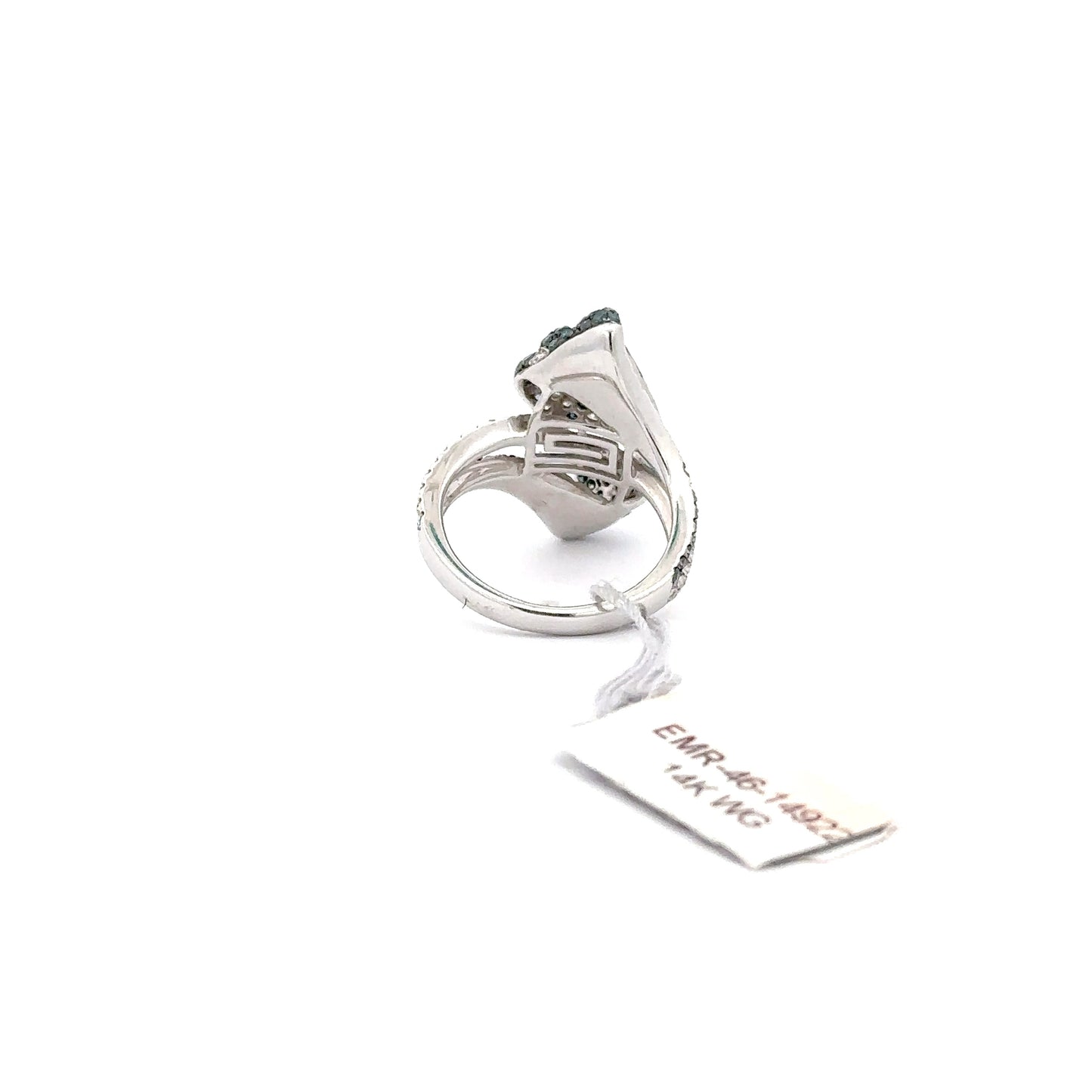 14K WHITE GOLD | 0.94 CT NATURAL DIAMOND | 0.96 NATURAL BLUE DIAMOND RING.