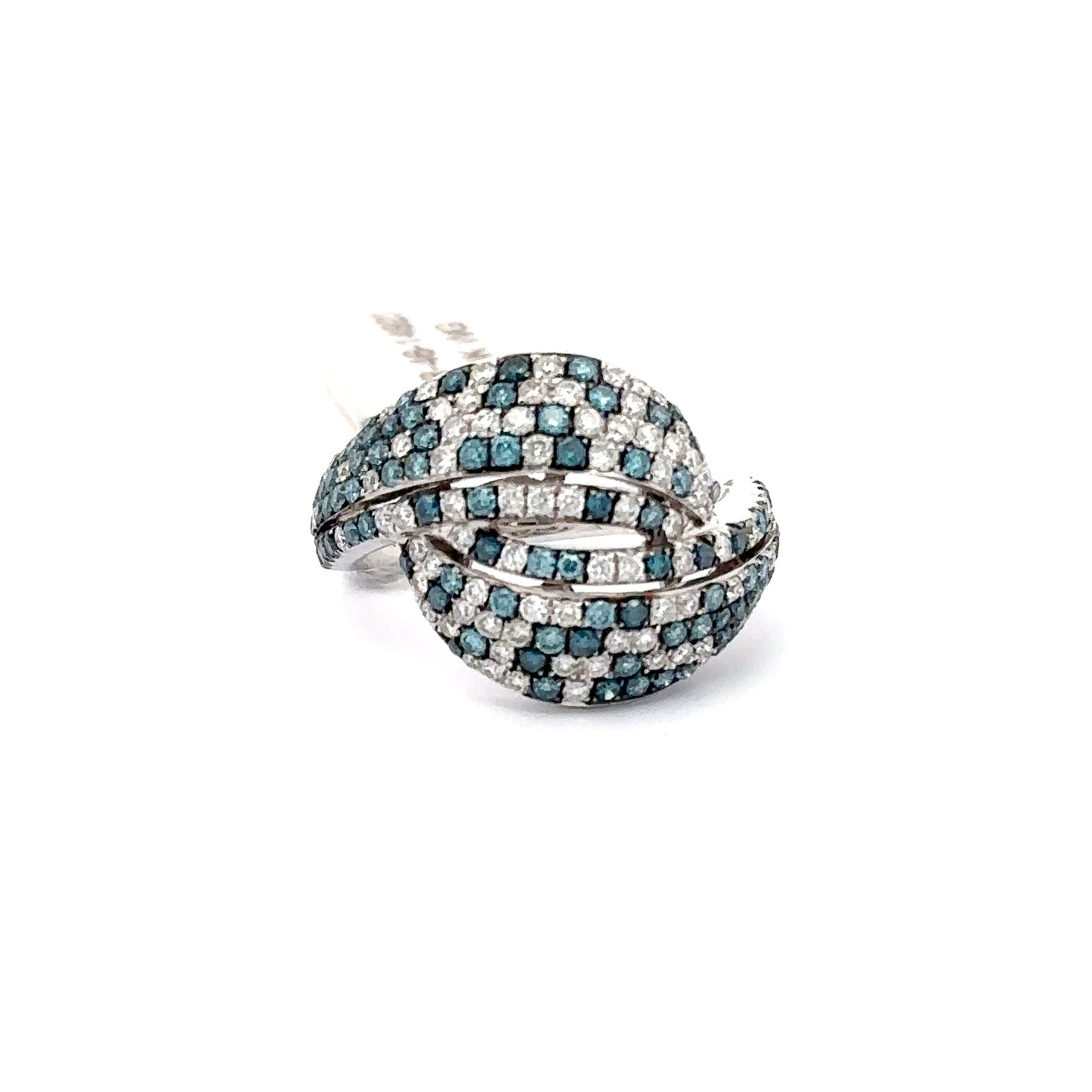 14K WHITE GOLD | 0.75 CT NATURAL DIAMOND | 1.04 CT BLUE DIAMOND RING.