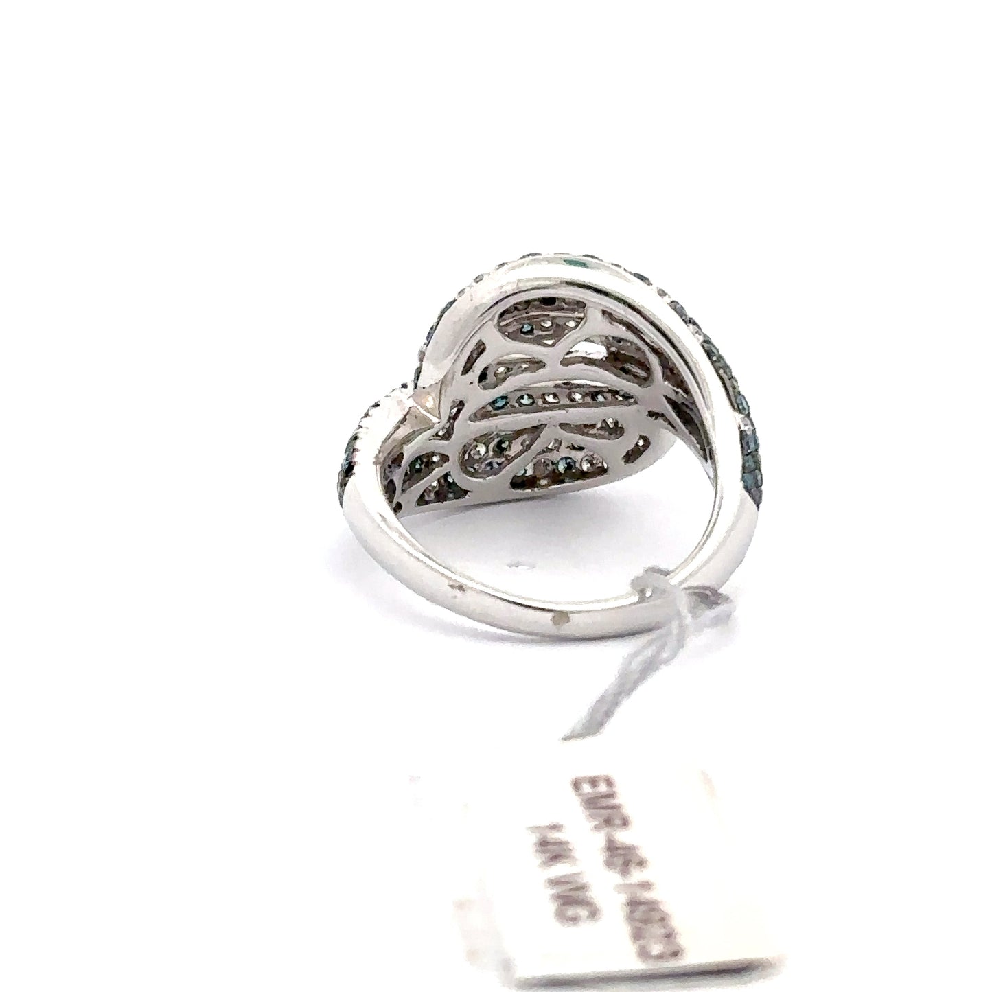 14K WHITE GOLD | 0.75 CT NATURAL DIAMOND | 1.04 CT BLUE DIAMOND RING.