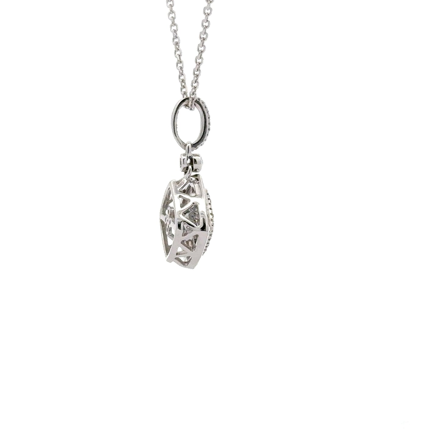 0.31 ct Natural Blue Diamond Pendant | 0.10 ctw Natural Side Diamonds | 14k White Gold.