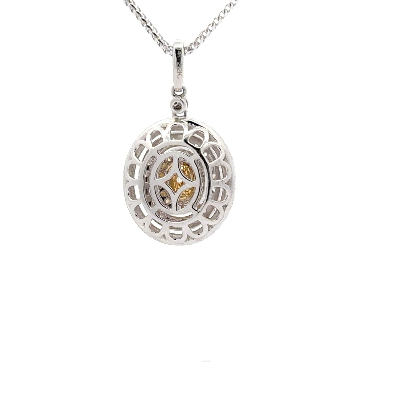 1.44 ctw Natural Diamonds & Natural Yellow Diamonds Pendant | 14k Yellow/White Gold.