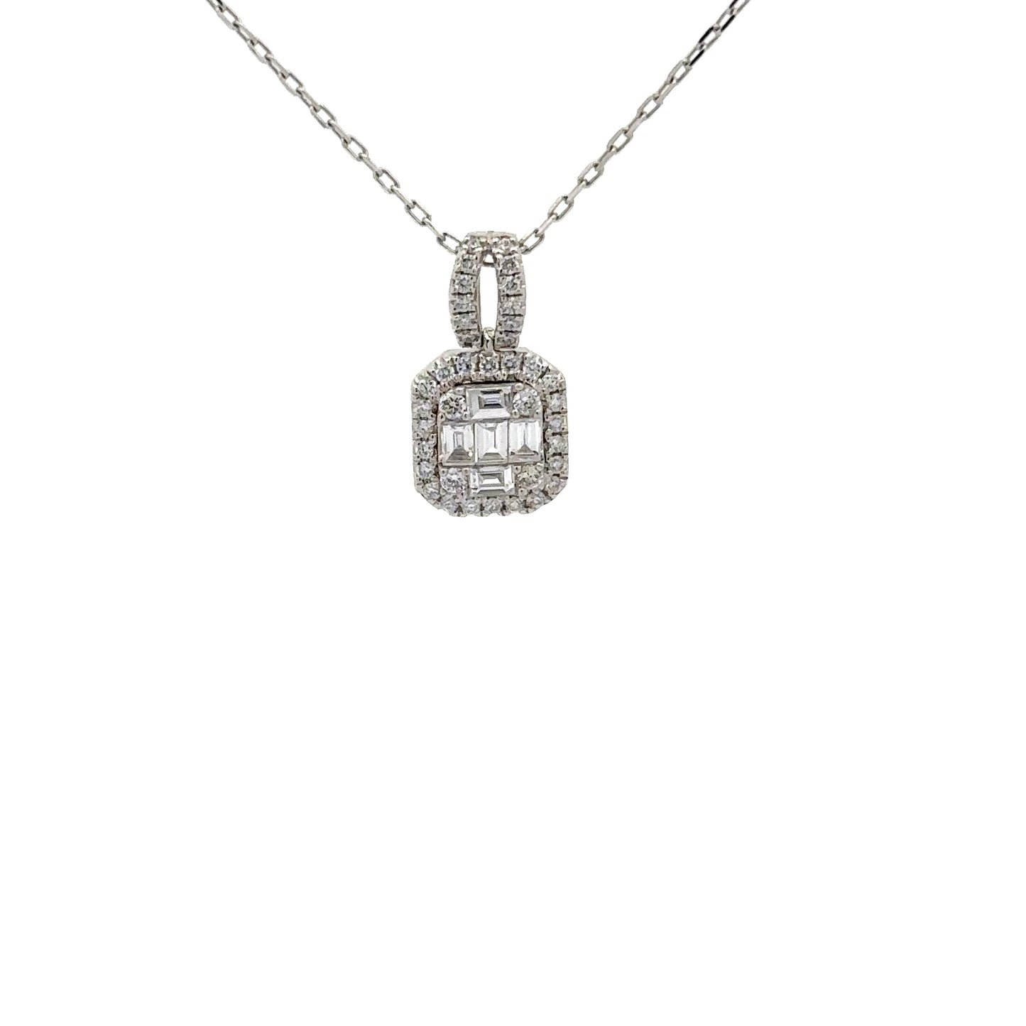 0.50 ctw Natural Diamonds Pendant | 14k White Gold.