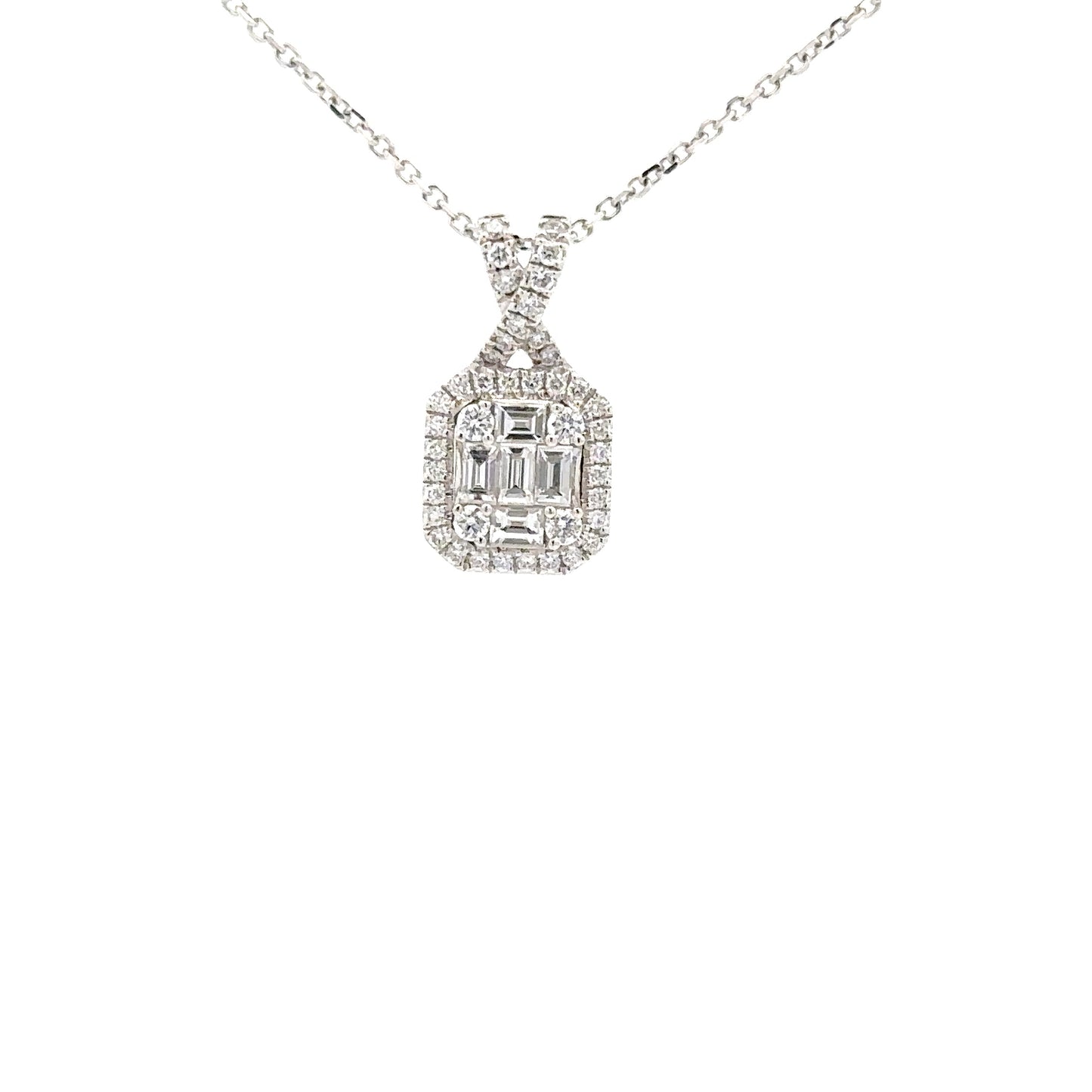 0.55 ctw Natural Diamonds Pendant | 14k White Gold.