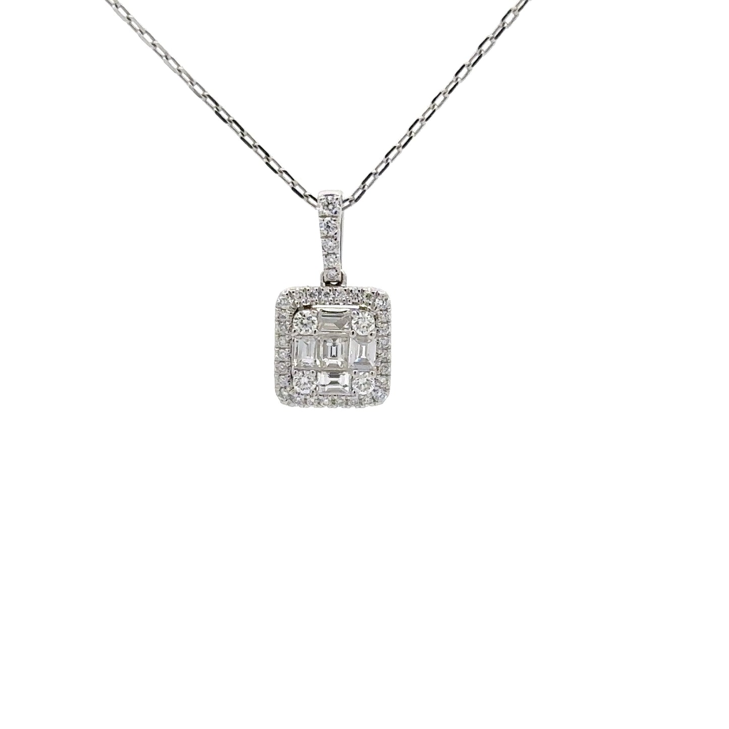 0.47 ctw Natural Diamonds Pendant | 14k White Gold.