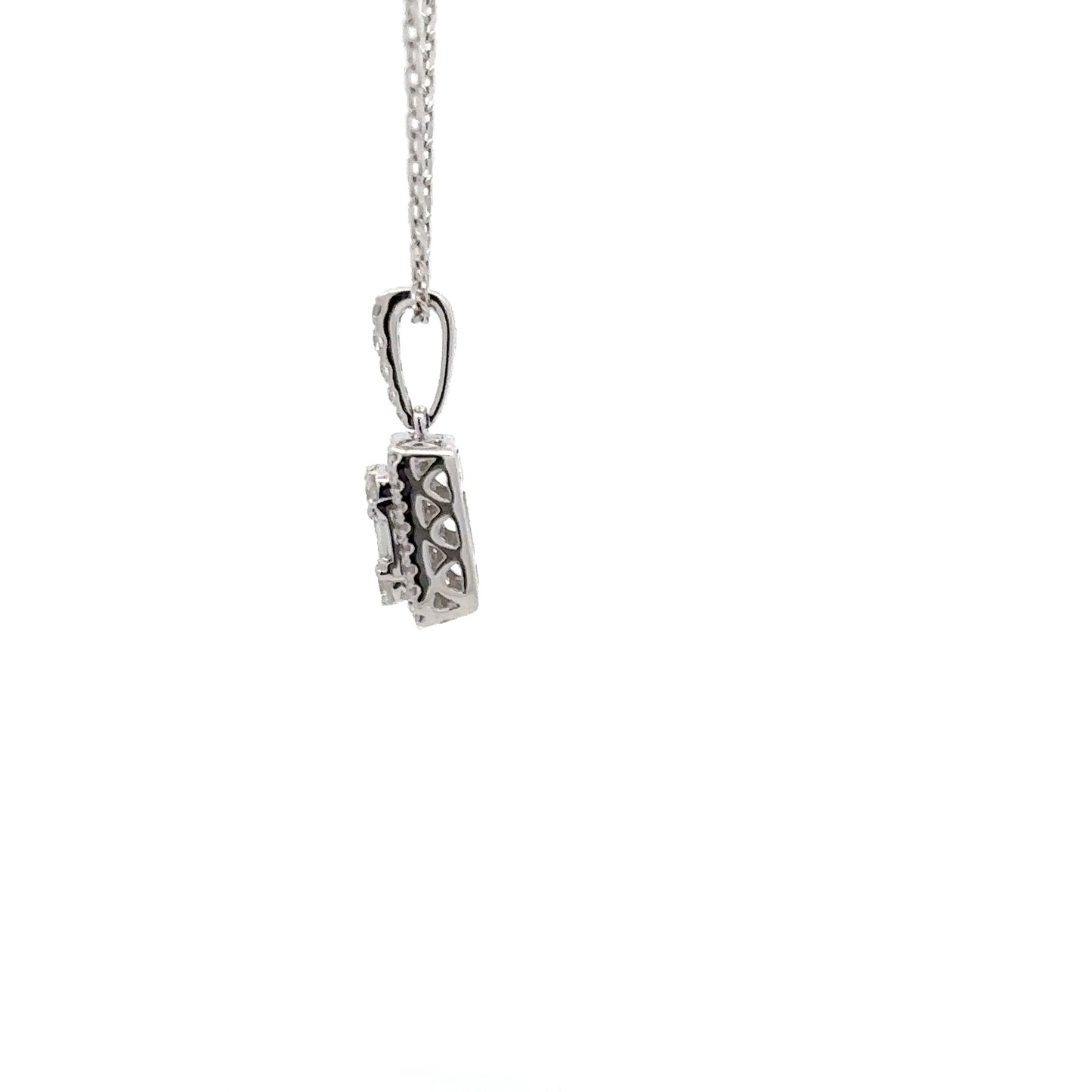 0.47 ctw Natural Diamonds Pendant | 14k White Gold.
