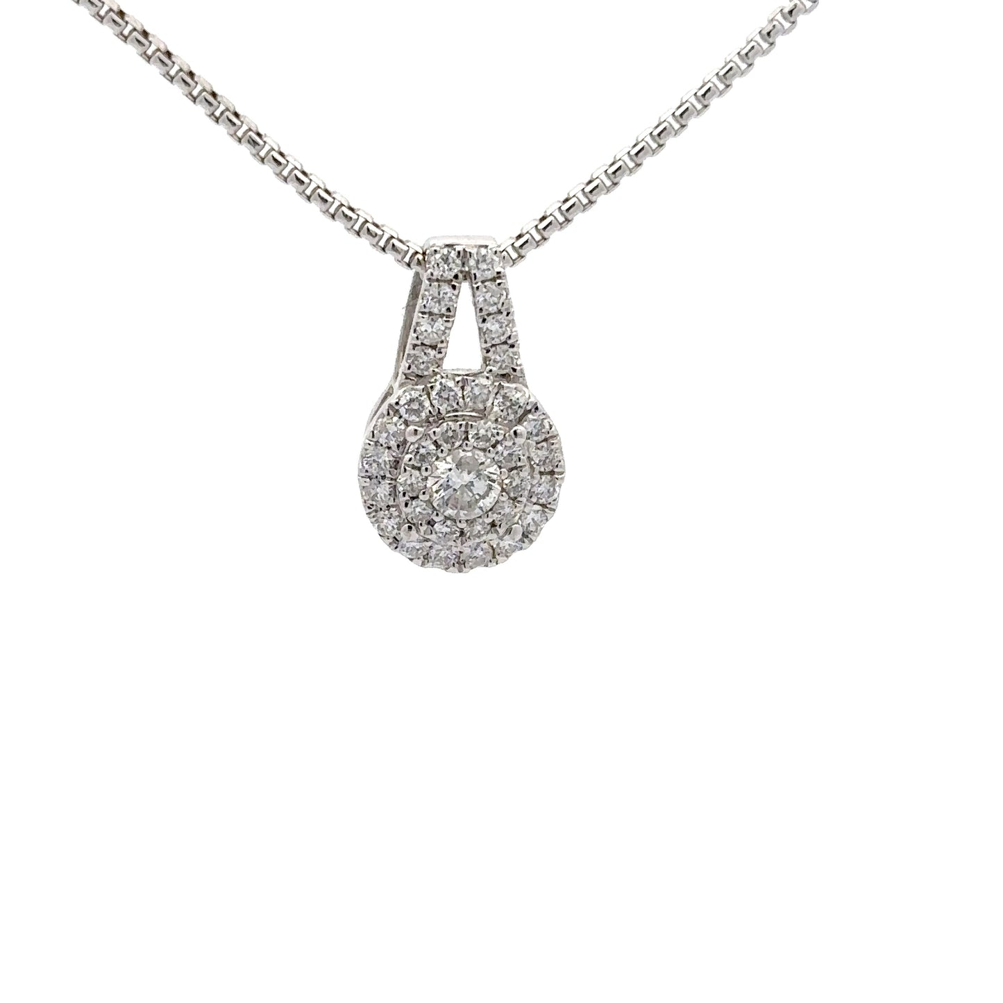 0.68 ctw Natural Diamonds Pendant | 14k White Gold.