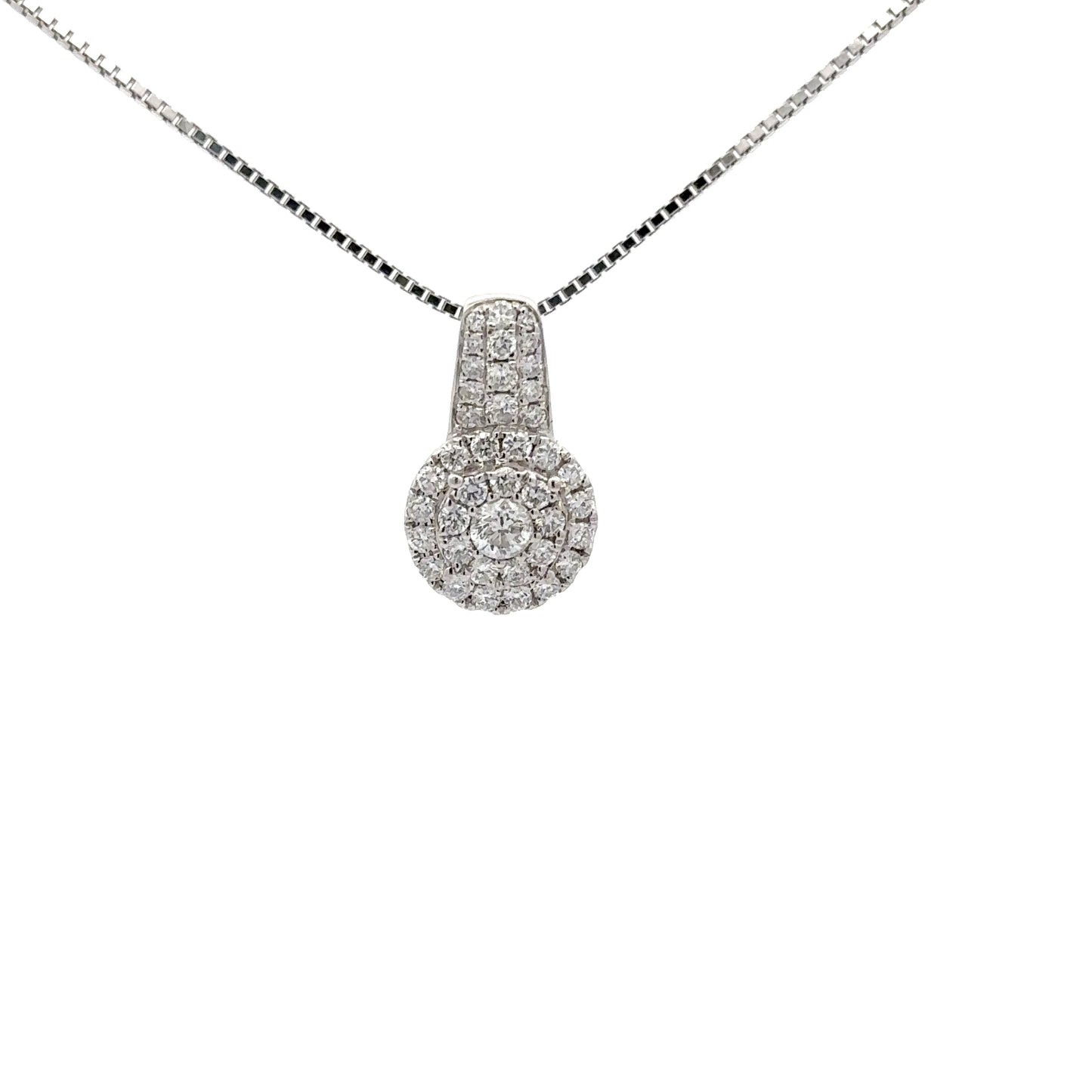 0.99 ctw Natural Diamonds Pendant | 14k White Gold.