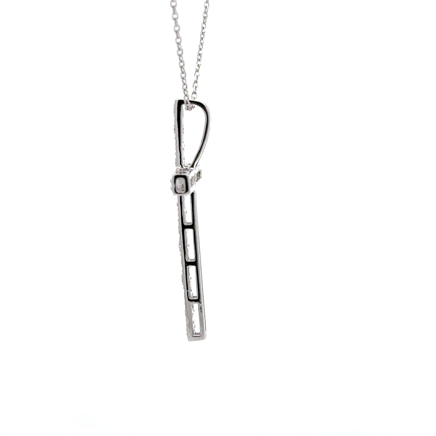 0.85 ctw Natural Diamonds Cross Pendant | 18K White Gold.