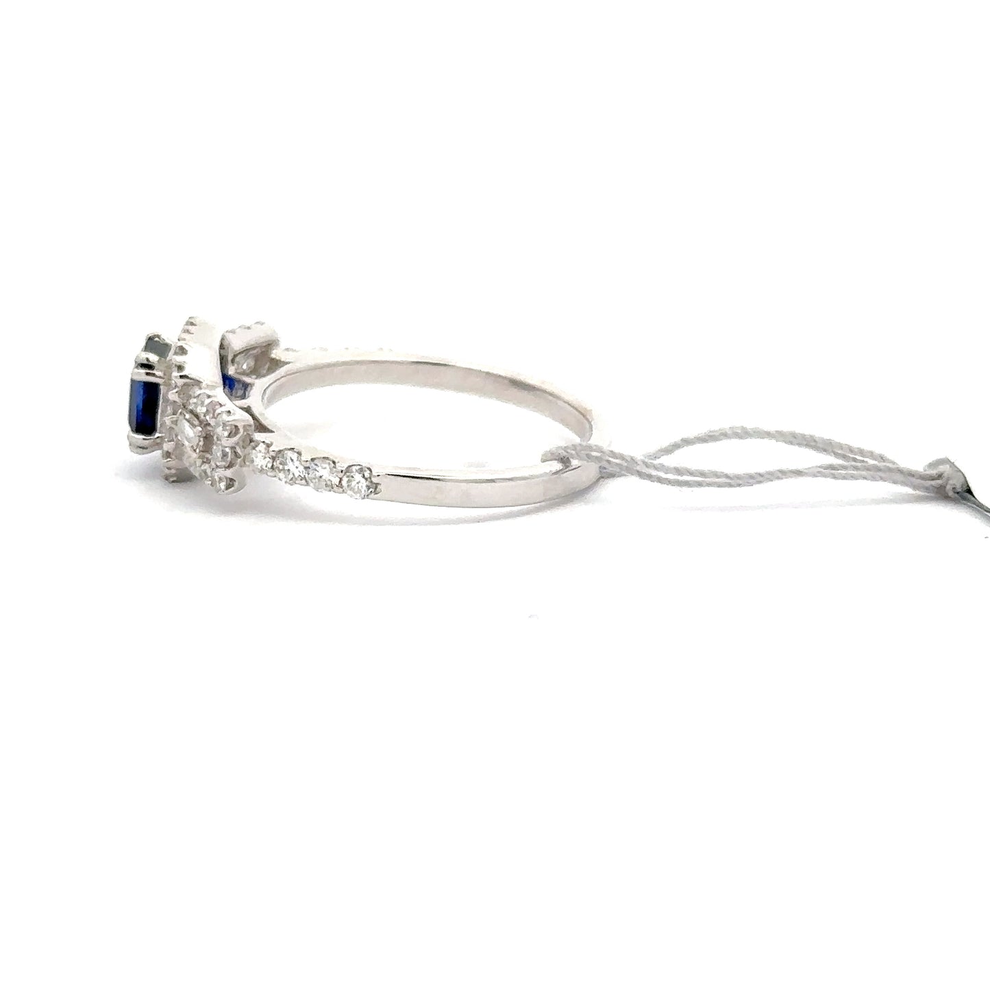 0.83 ct Royal Blue Sapphire Ring | 0.70 ct Natural Diamonds | 18k White Gold