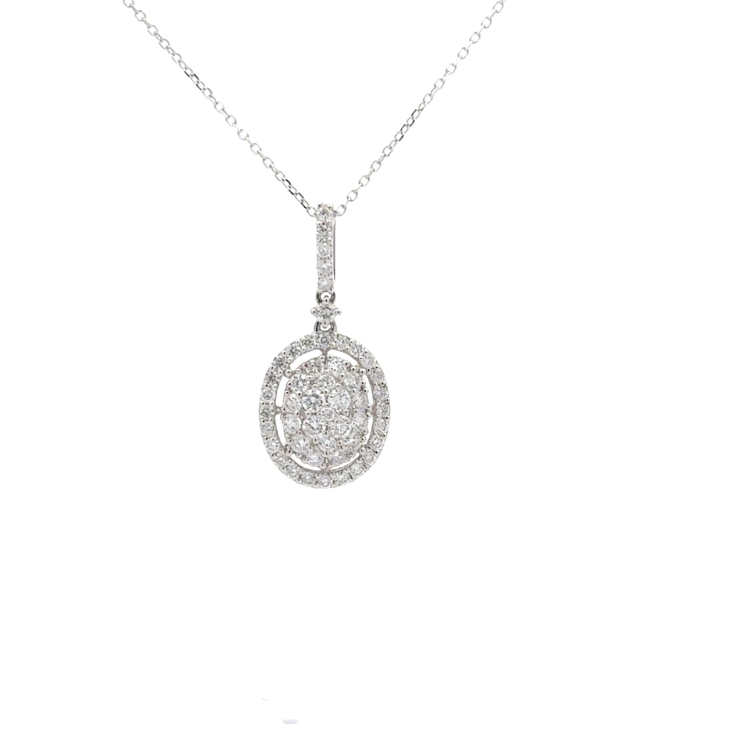 1.05 ctw Natural Diamonds Pendant | 18k White Gold.