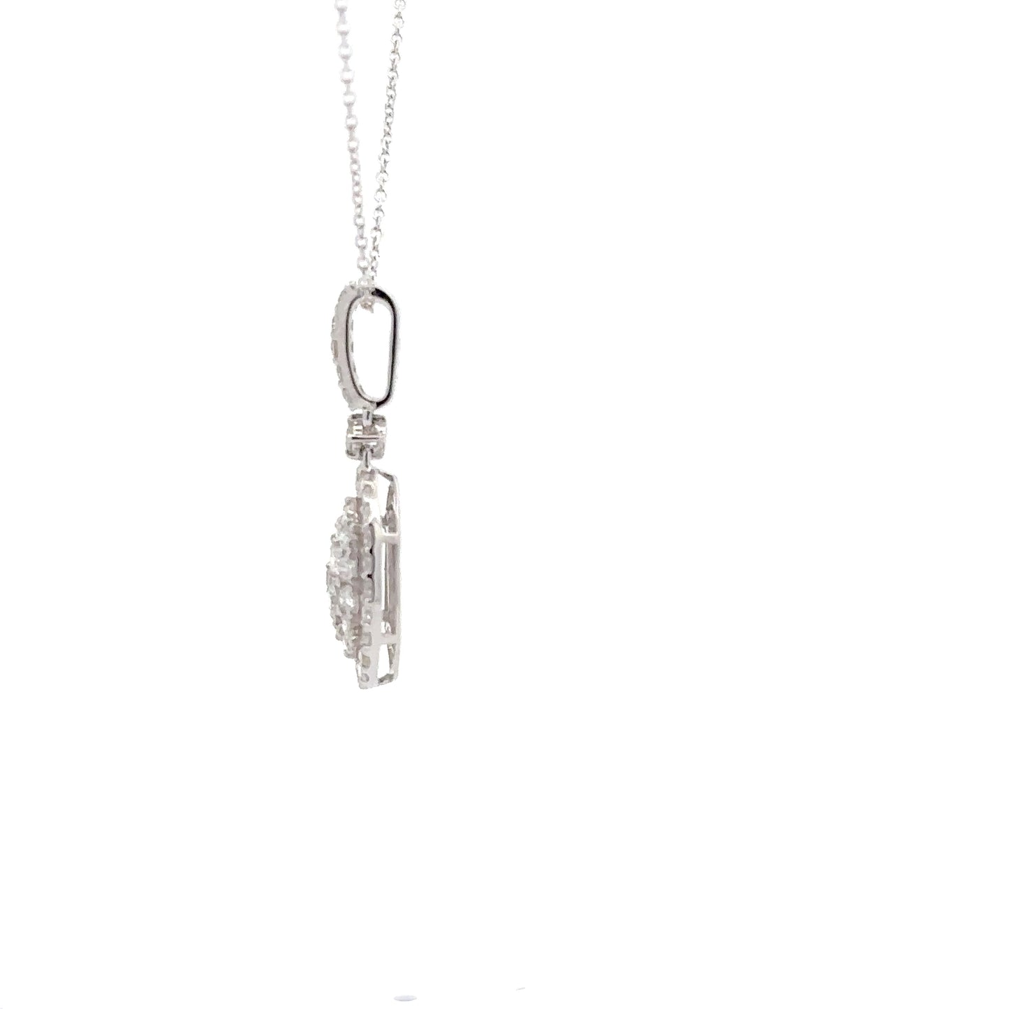 1.05 ctw Natural Diamonds Pendant | 18k White Gold.