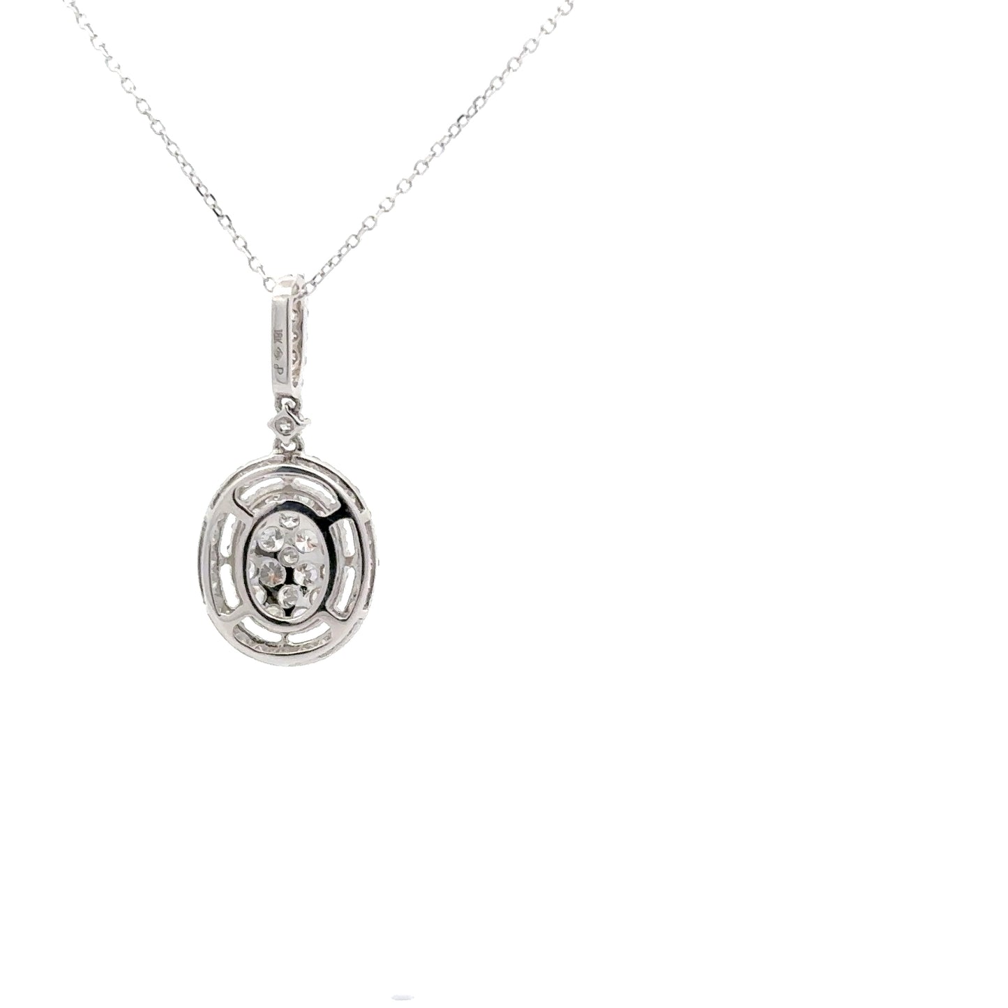 1.05 ctw Natural Diamonds Pendant | 18k White Gold.