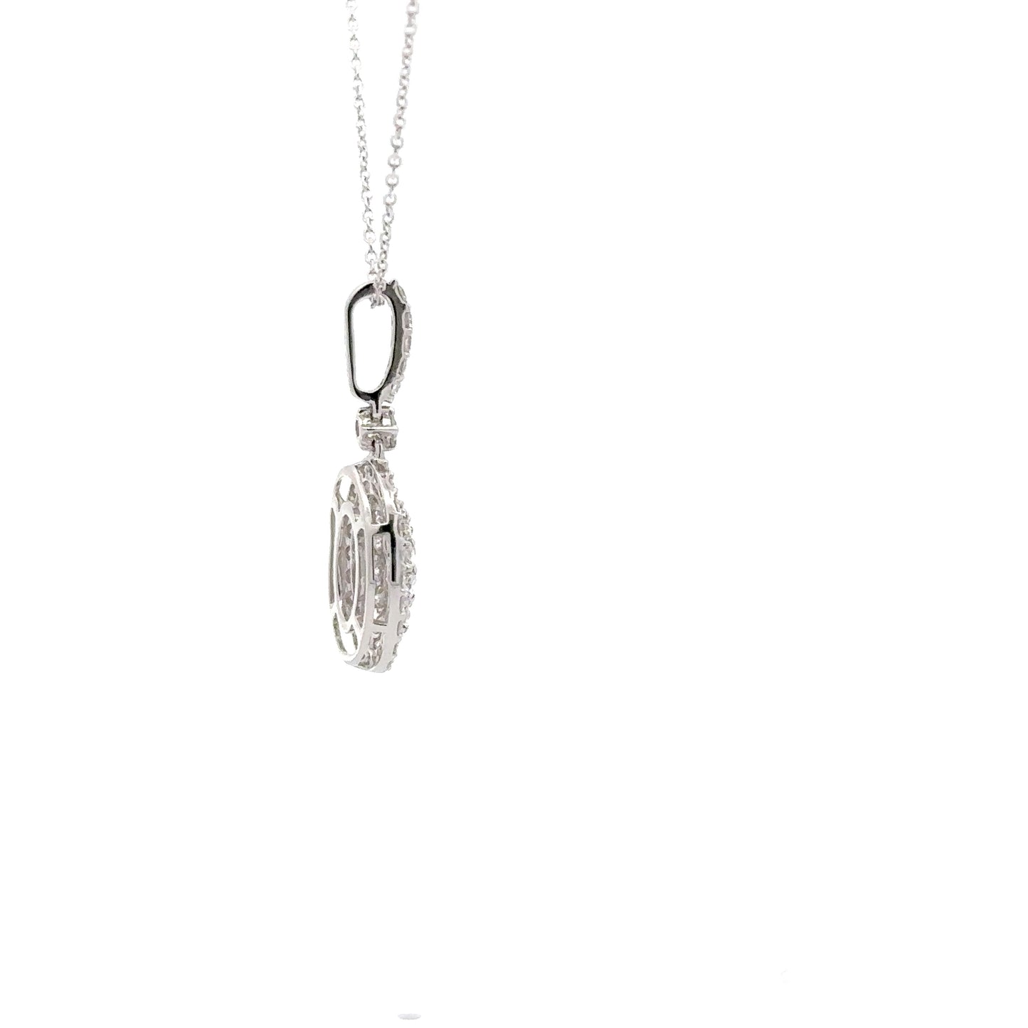 1.05 ctw Natural Diamonds Pendant | 18k White Gold.