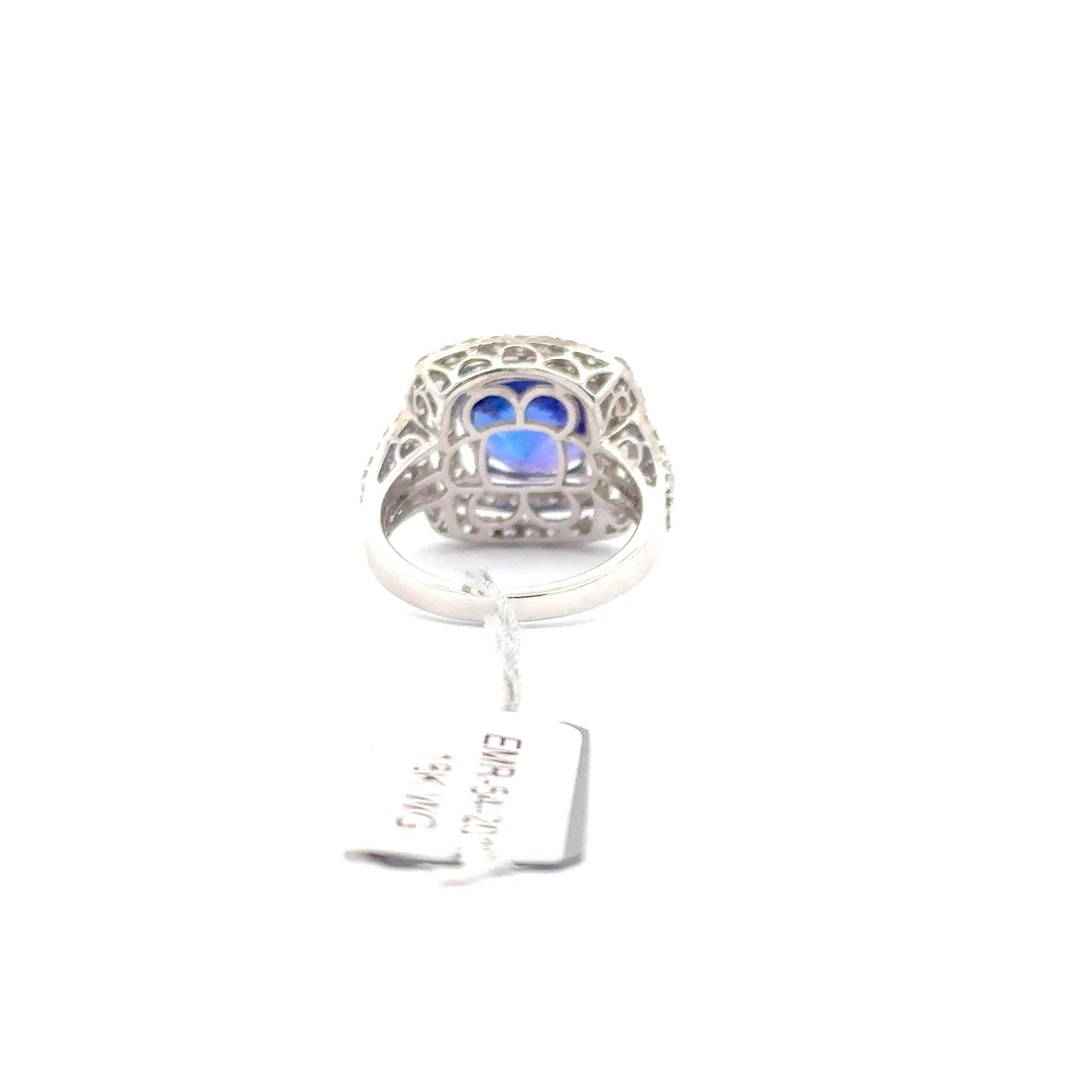 7.83ct Natural Round Tanzanite Center & 1.71ct Natural Side Diamonds Ring | 18K WG
