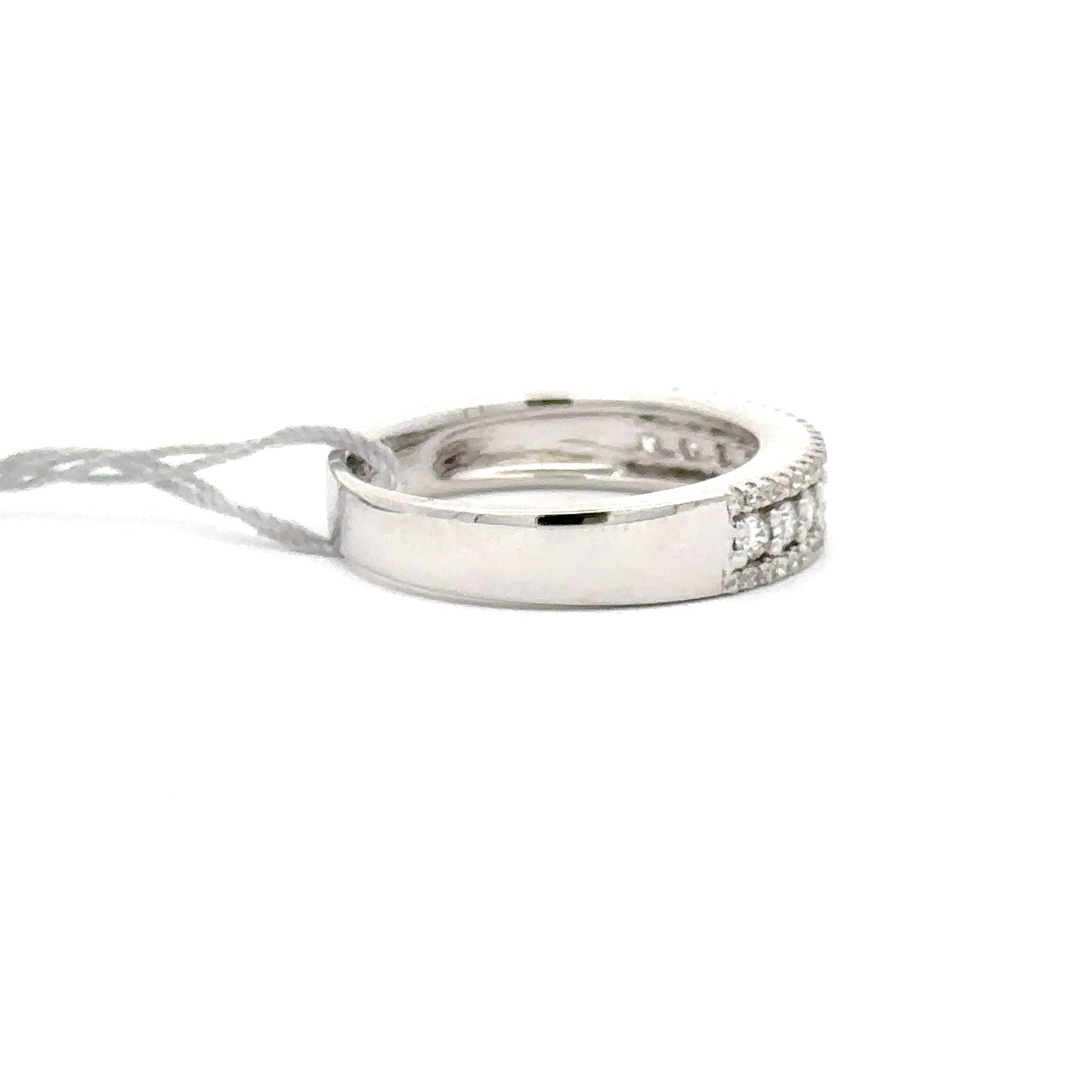 0.52ct Natural Diamond Band with Three Sparkling Rows | 18K WG