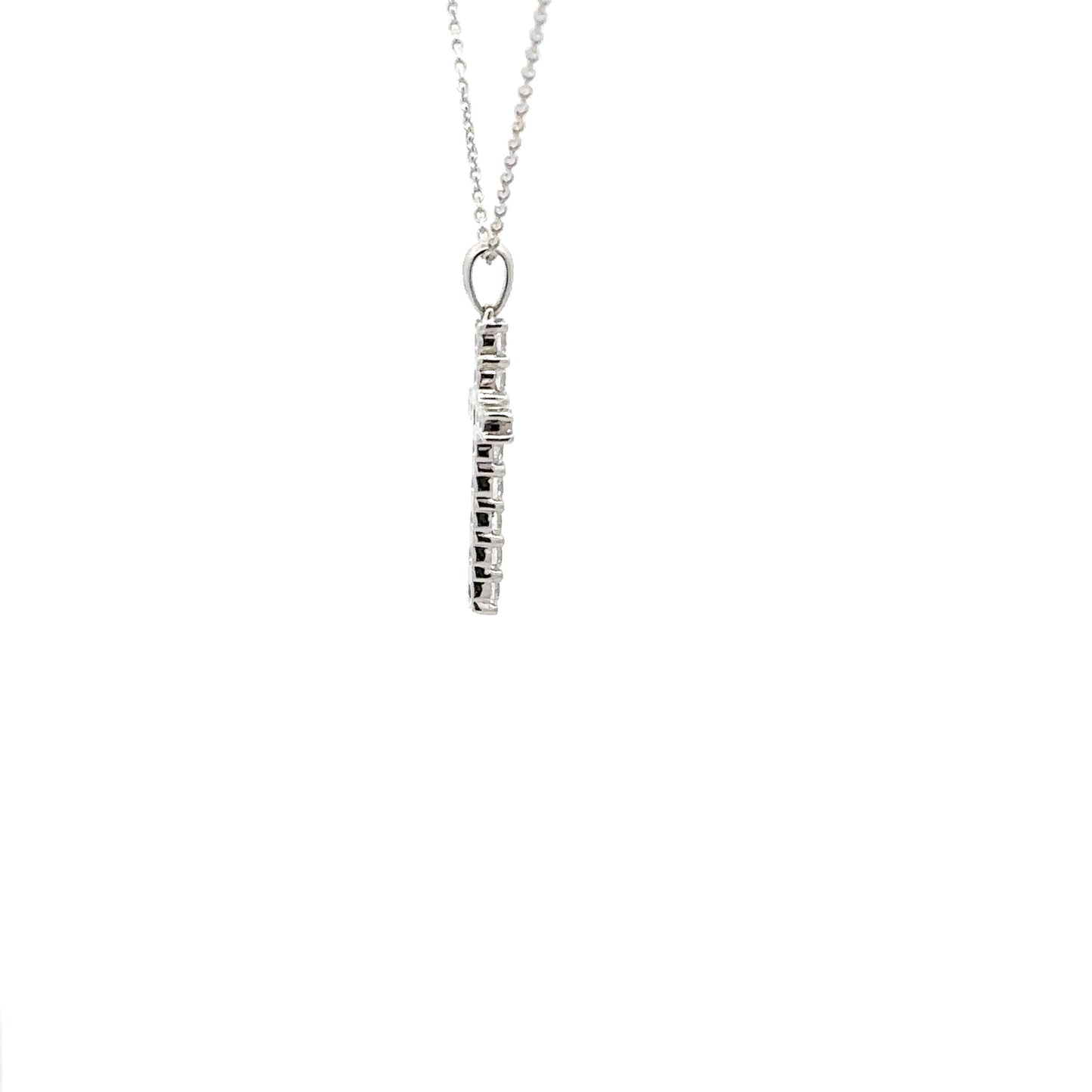 0.52 ctw Natural Diamonds Cross Pendant | 18k White Gold