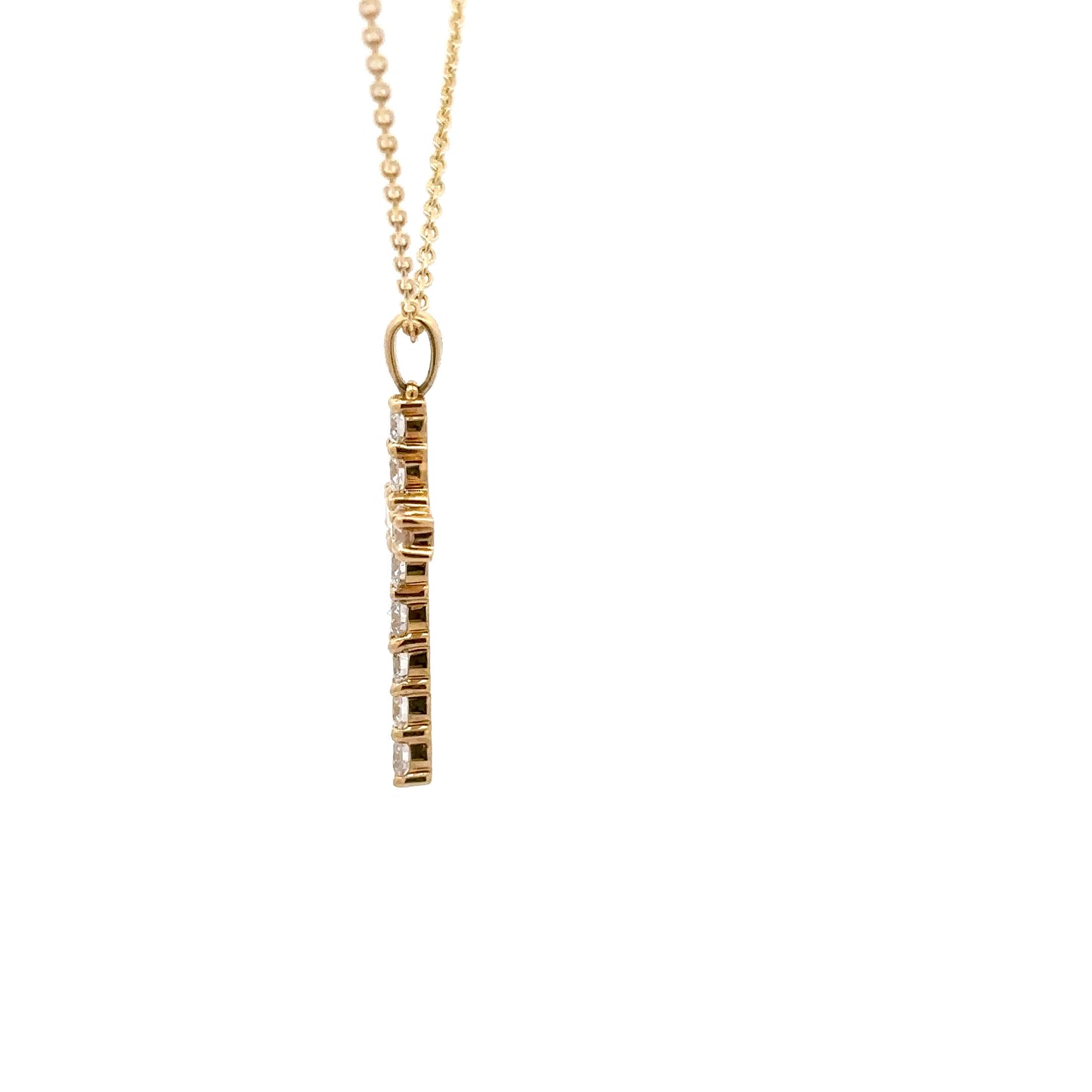 0.82 ctw Natural Diamonds Cross Pendant | 18k Yellow Gold