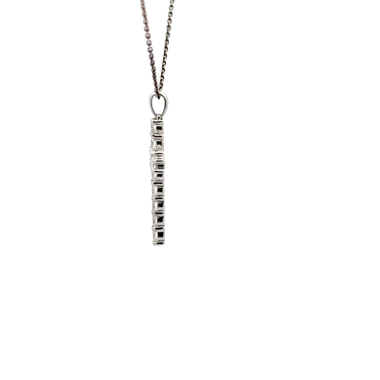 0.83 ctw Natural Diamonds Cross Pendant | 18k White Gold