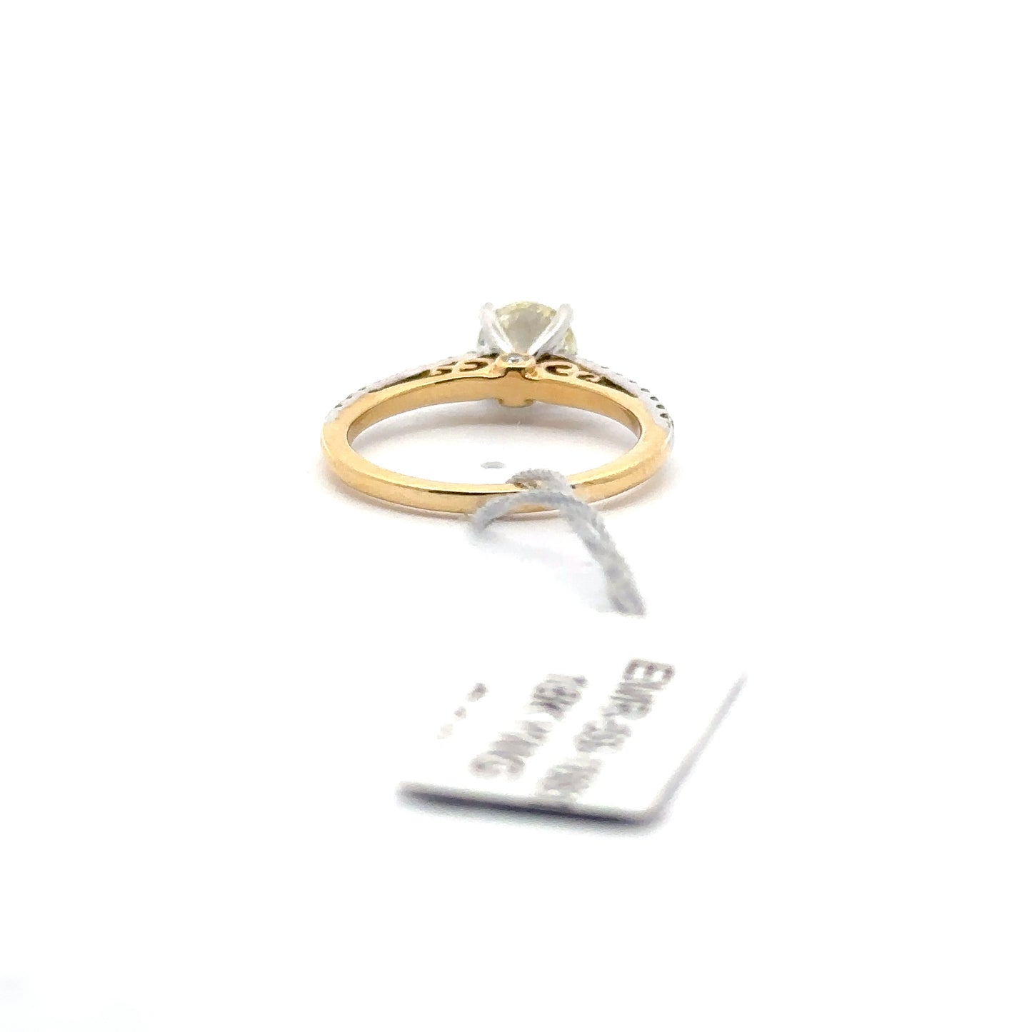 1.00ct Natural Round Center Diamond & 0.33ct Side Diamonds Ring | 18K YWG