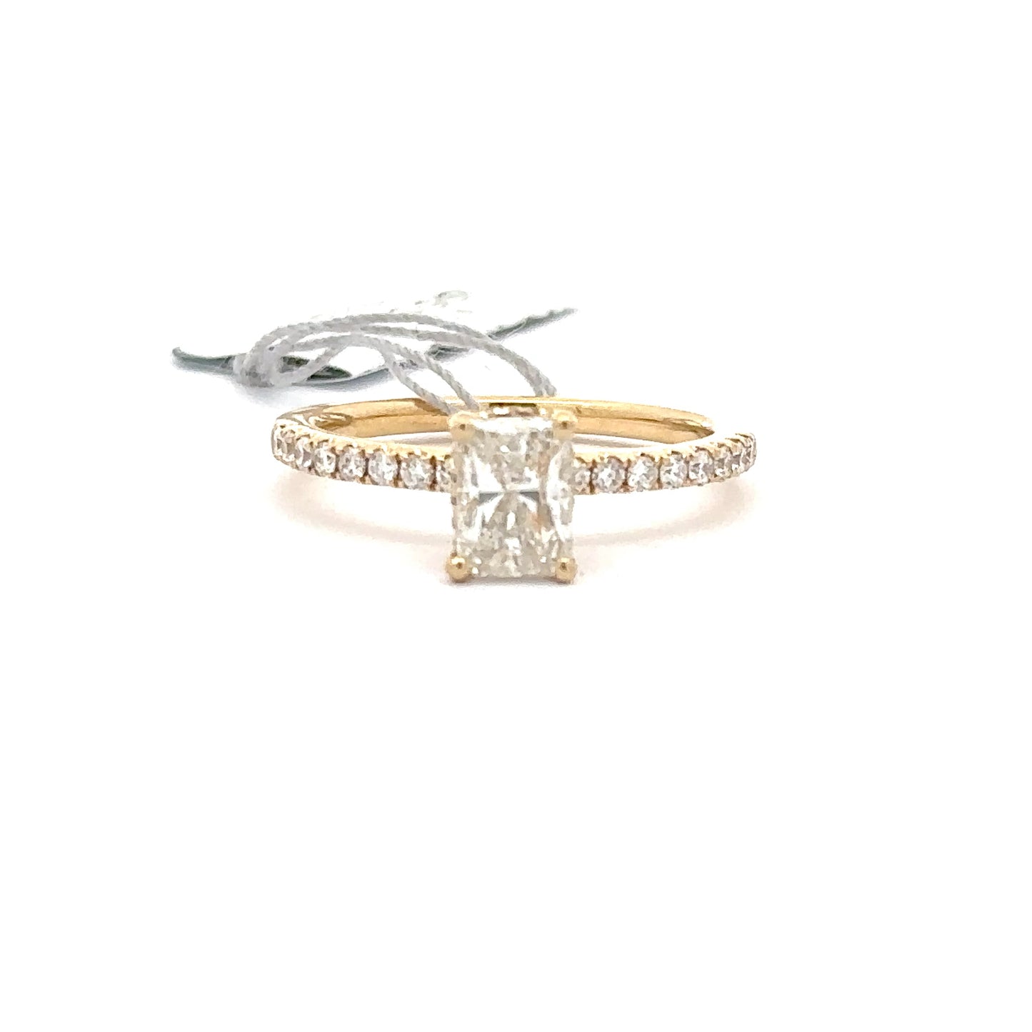 1.41 ctw Natural Diamond Ring | 1.01 Radiant Cut Center | 14k Yellow Gold.