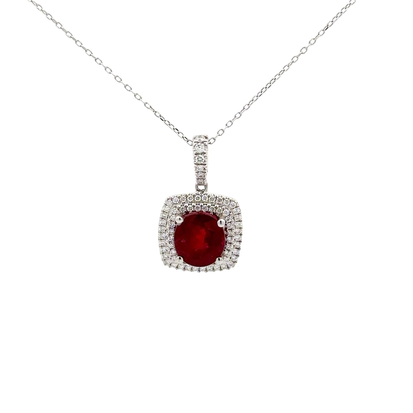 3.06 ct Natural Ruby | 0.35 ctw Natural Diamonds | 18k White Gold.