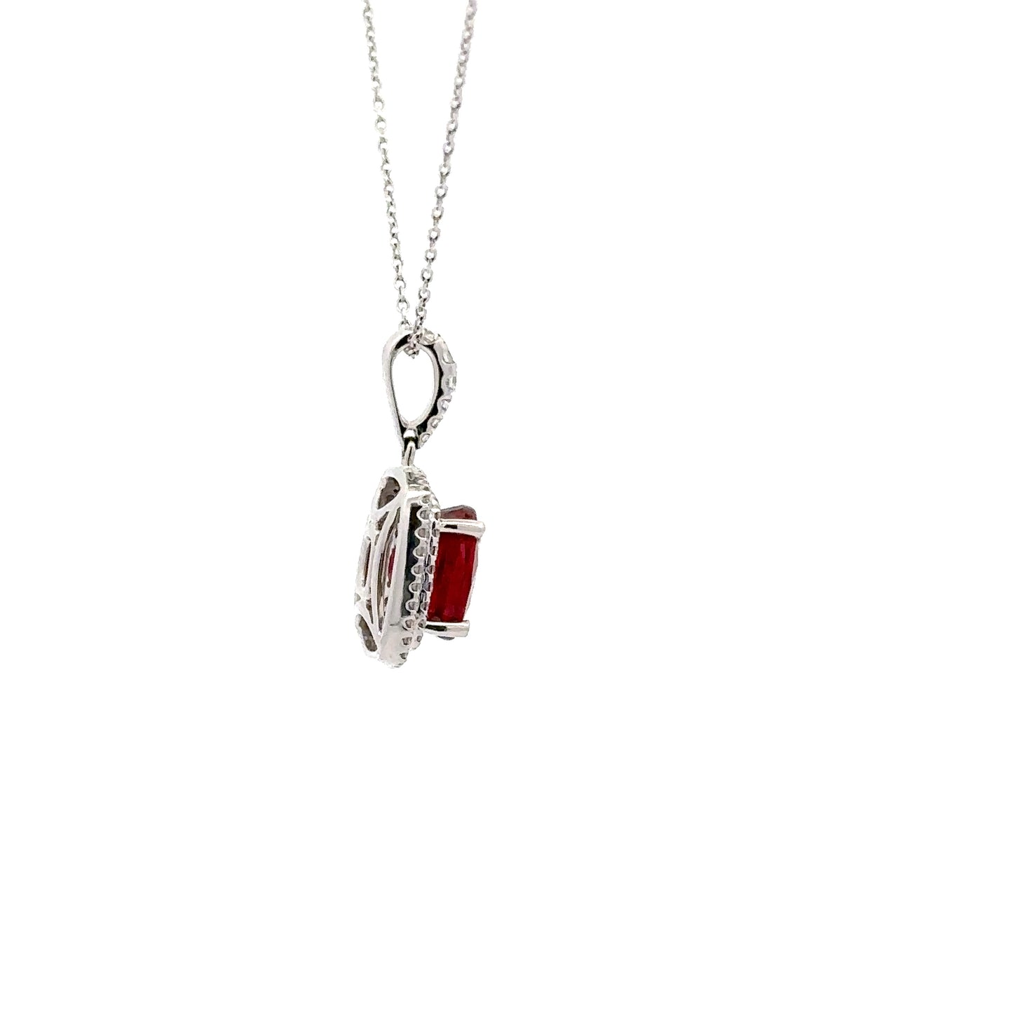 3.06 ct Natural Ruby | 0.35 ctw Natural Diamonds | 18k White Gold.