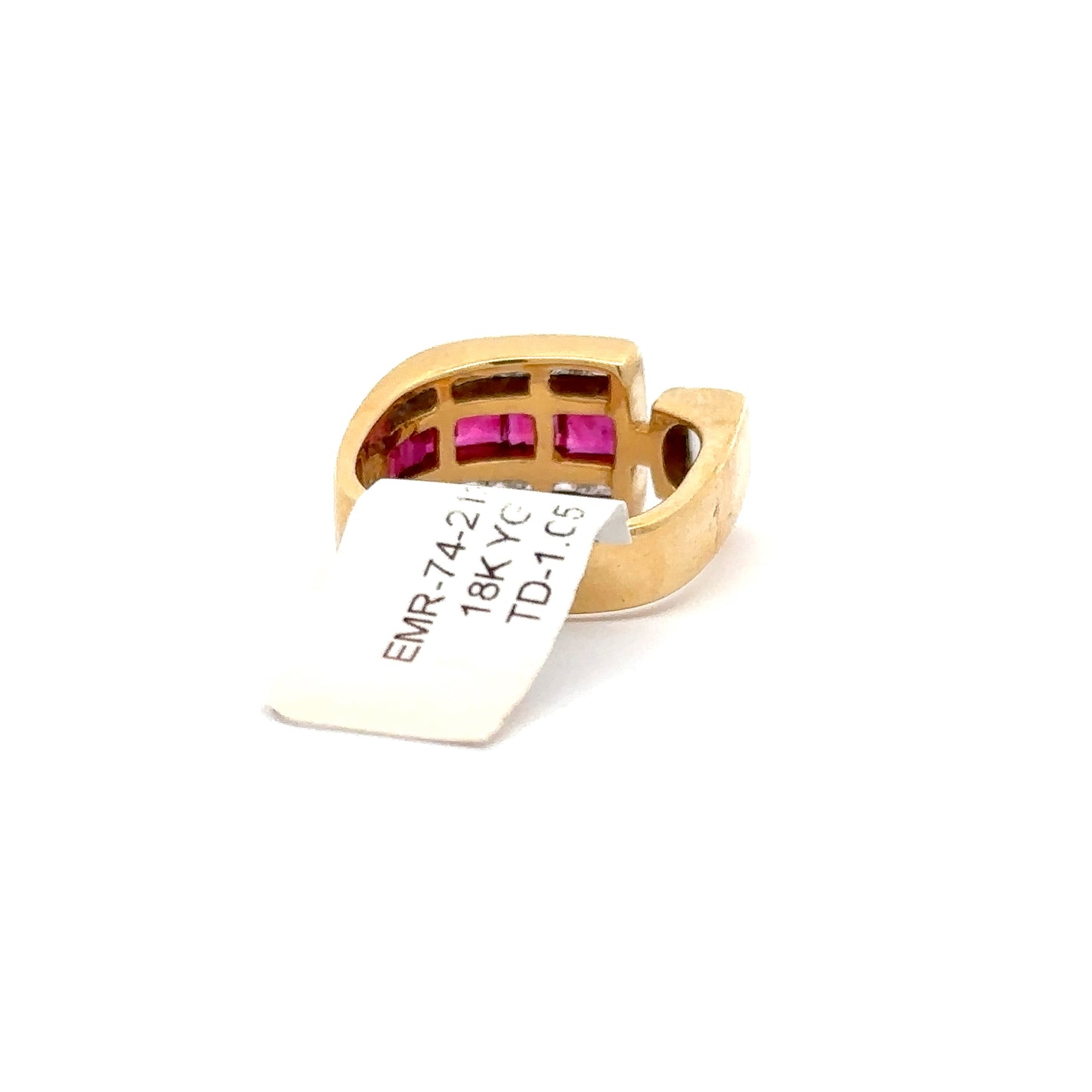 1.38ct Natural Ruby Diamonds & 1.05ct Natural Diamonds Ring | 18K YG