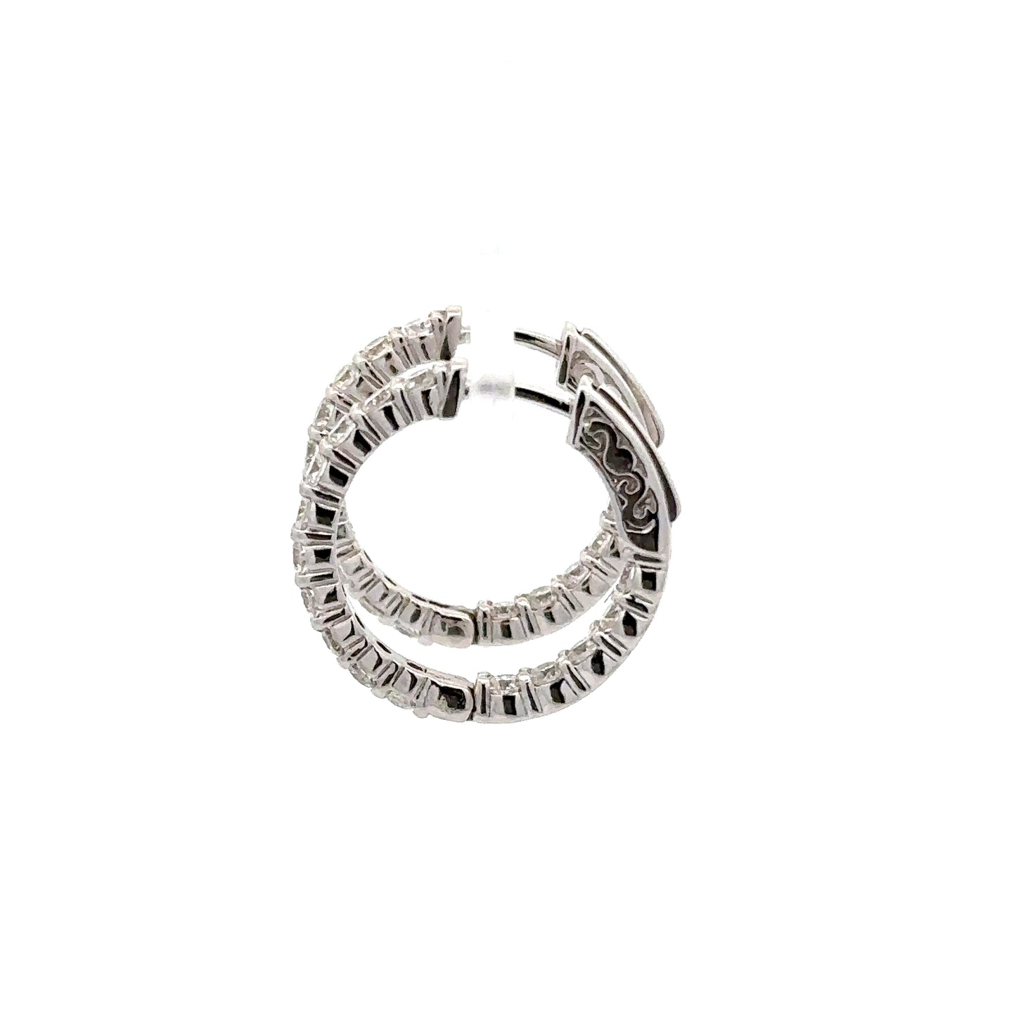 1.85 ctw Natural Diamonds Hoop Earrings | 14k White Gold