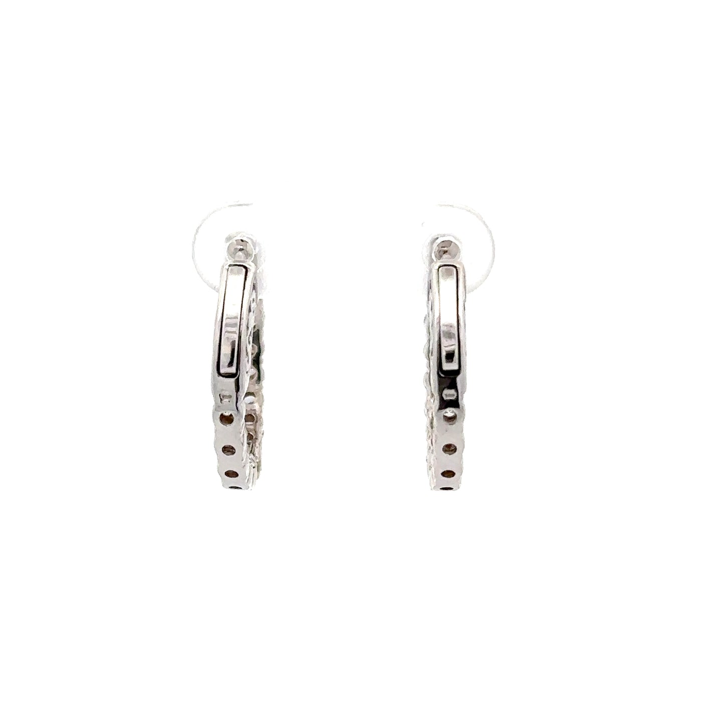 1.85 ctw Natural Diamonds Hoop Earrings | 14k White Gold