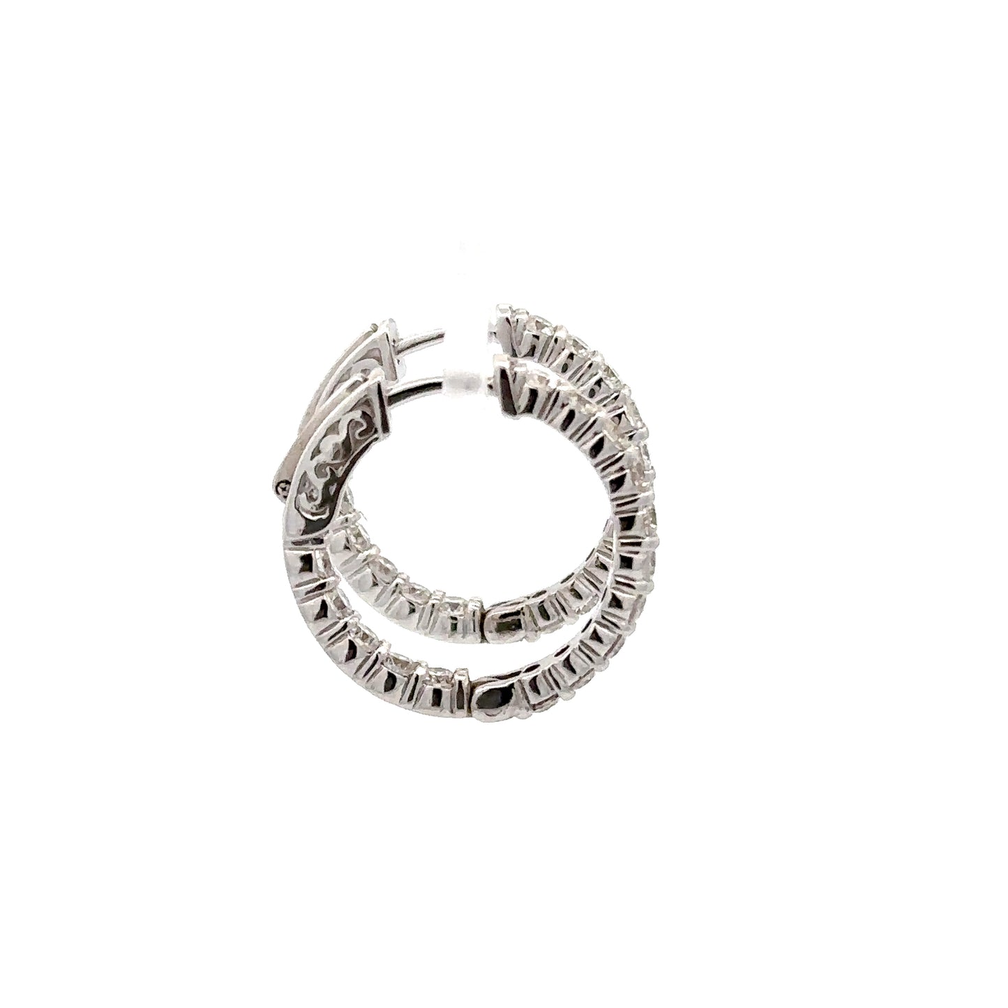 1.85 ctw Natural Diamonds Hoop Earrings | 14k White Gold