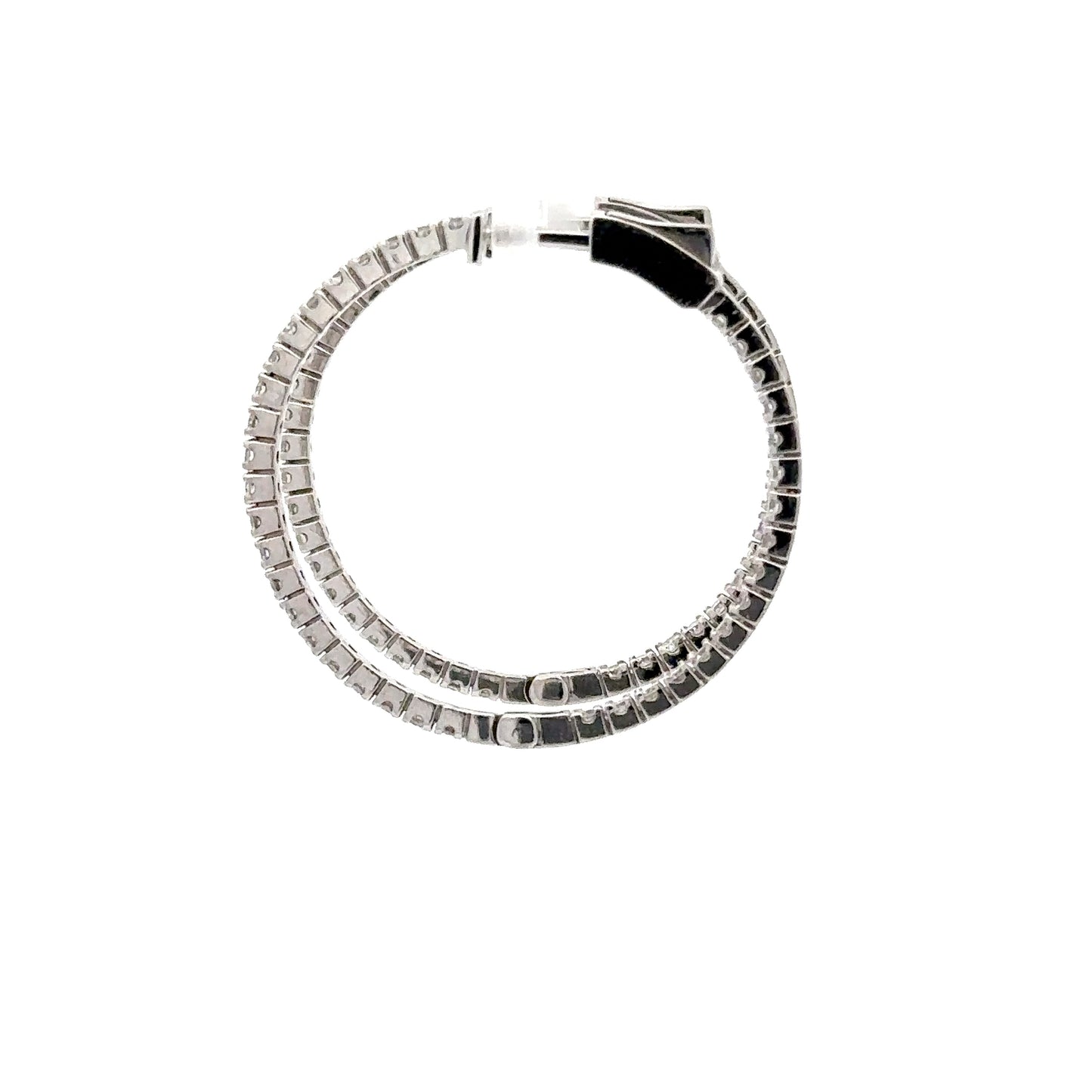 1.35 ctw Natural Diamonds Hoop Earrings | 14k White Gold