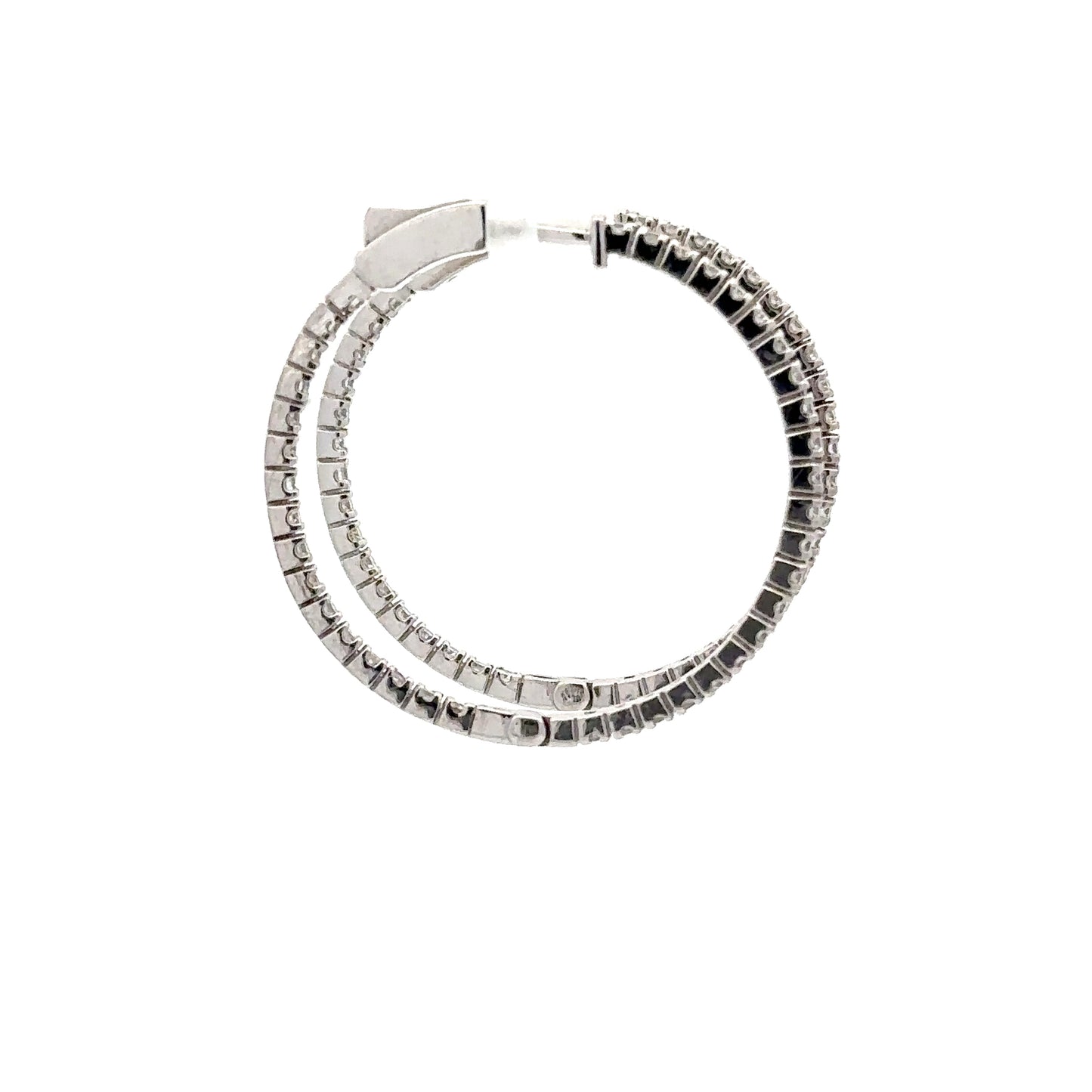 1.35 ctw Natural Diamonds Hoop Earrings | 14k White Gold