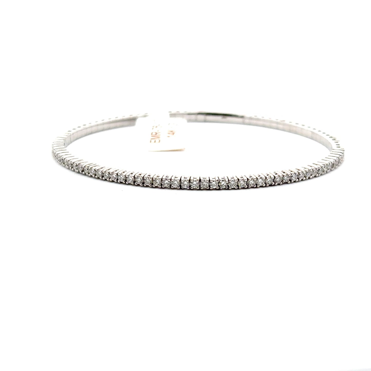 1.02 ctw Flexible Bangle | 14k White Gold.