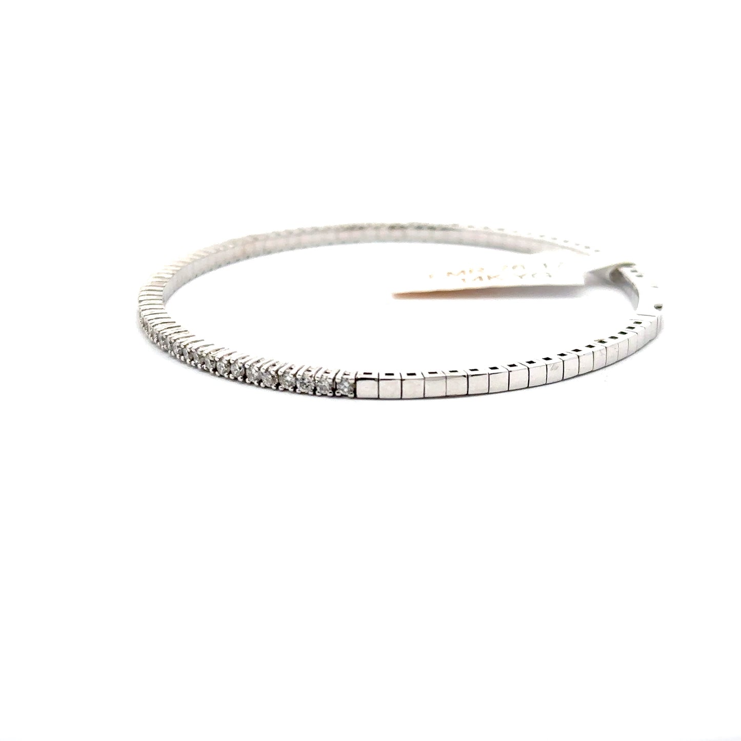 1.02 ctw Flexible Bangle | 14k White Gold.
