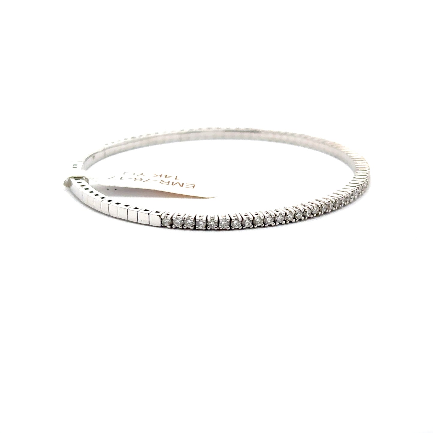 1.02 ctw Flexible Bangle | 14k White Gold.