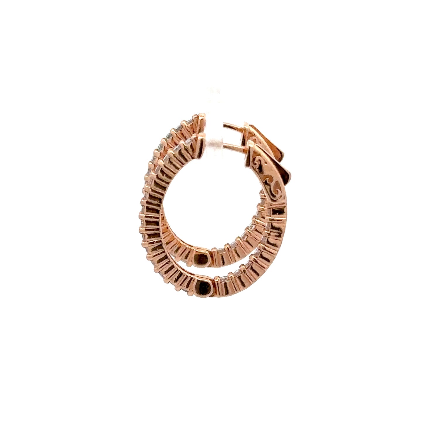 1.26 ctw Natural Diamonds Hoop Earrings | 14k Rose Gold