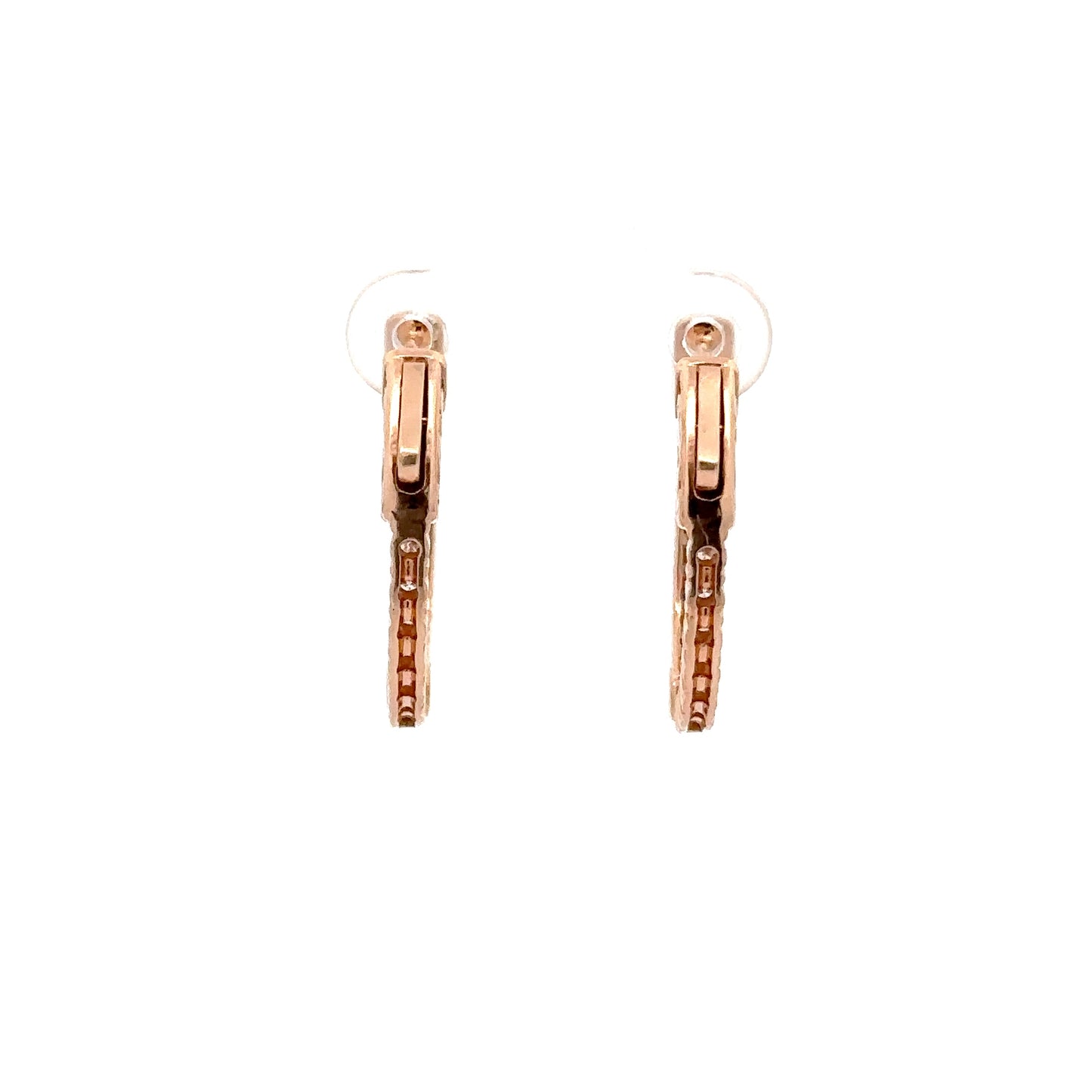 1.26 ctw Natural Diamonds Hoop Earrings | 14k Rose Gold