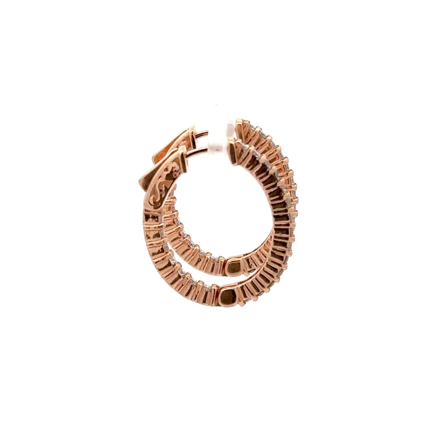 1.26 ctw Natural Diamonds Hoop Earrings | 14k Rose Gold
