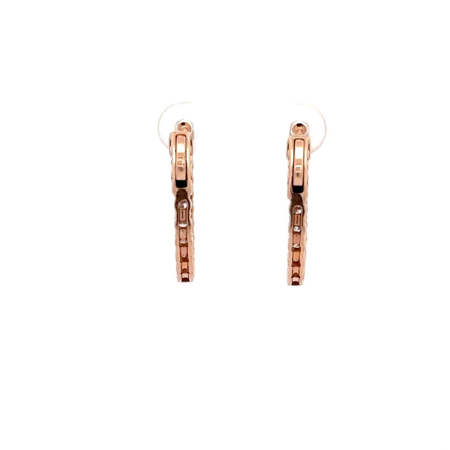 2.43 ctw Natural Diamonds Hoop Earrings | 14k Rose Gold