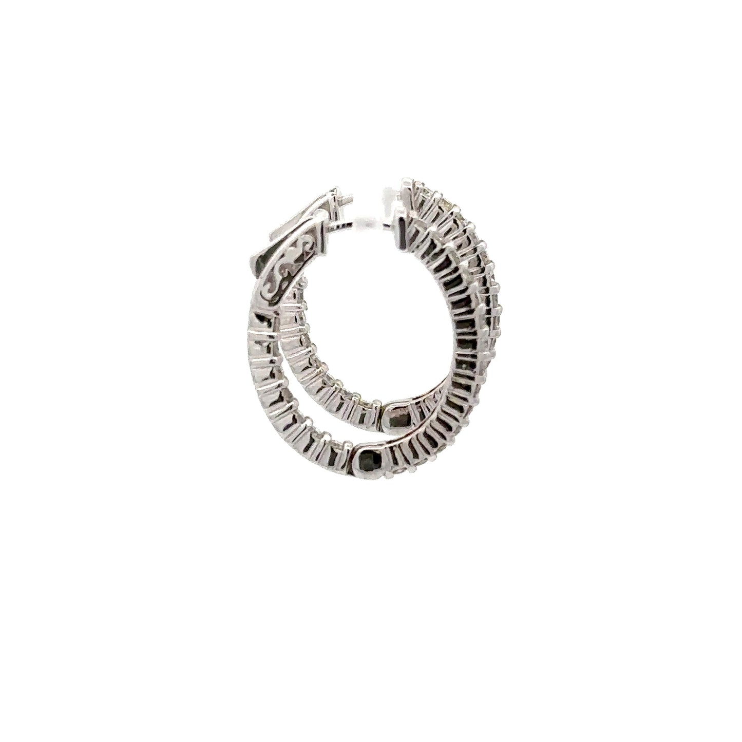 1.26 ctw Natural Diamonds Hoop Earrings | 14k White Gold