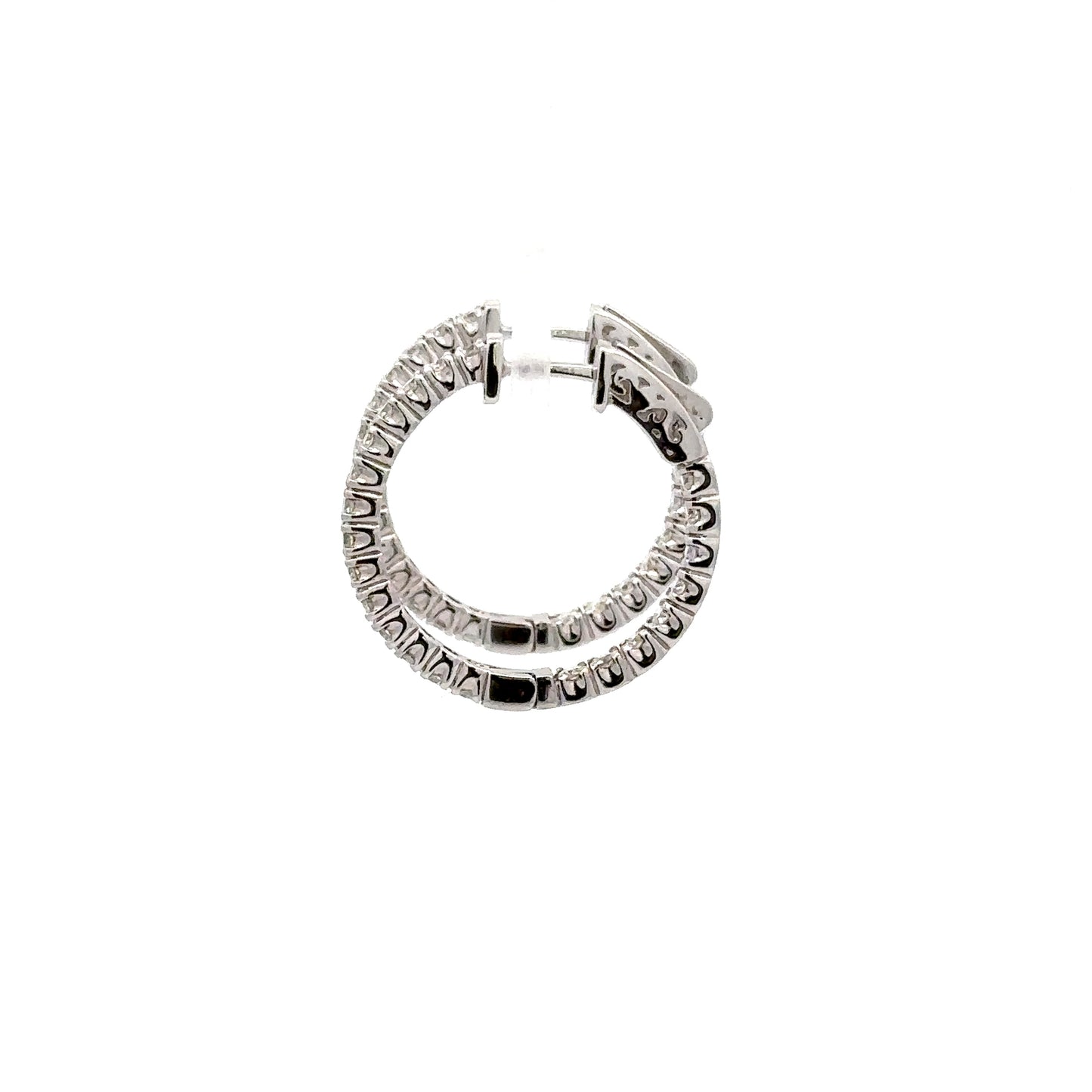 1.35 ctw Natural Diamonds Hoop Earrings | 14k White Gold