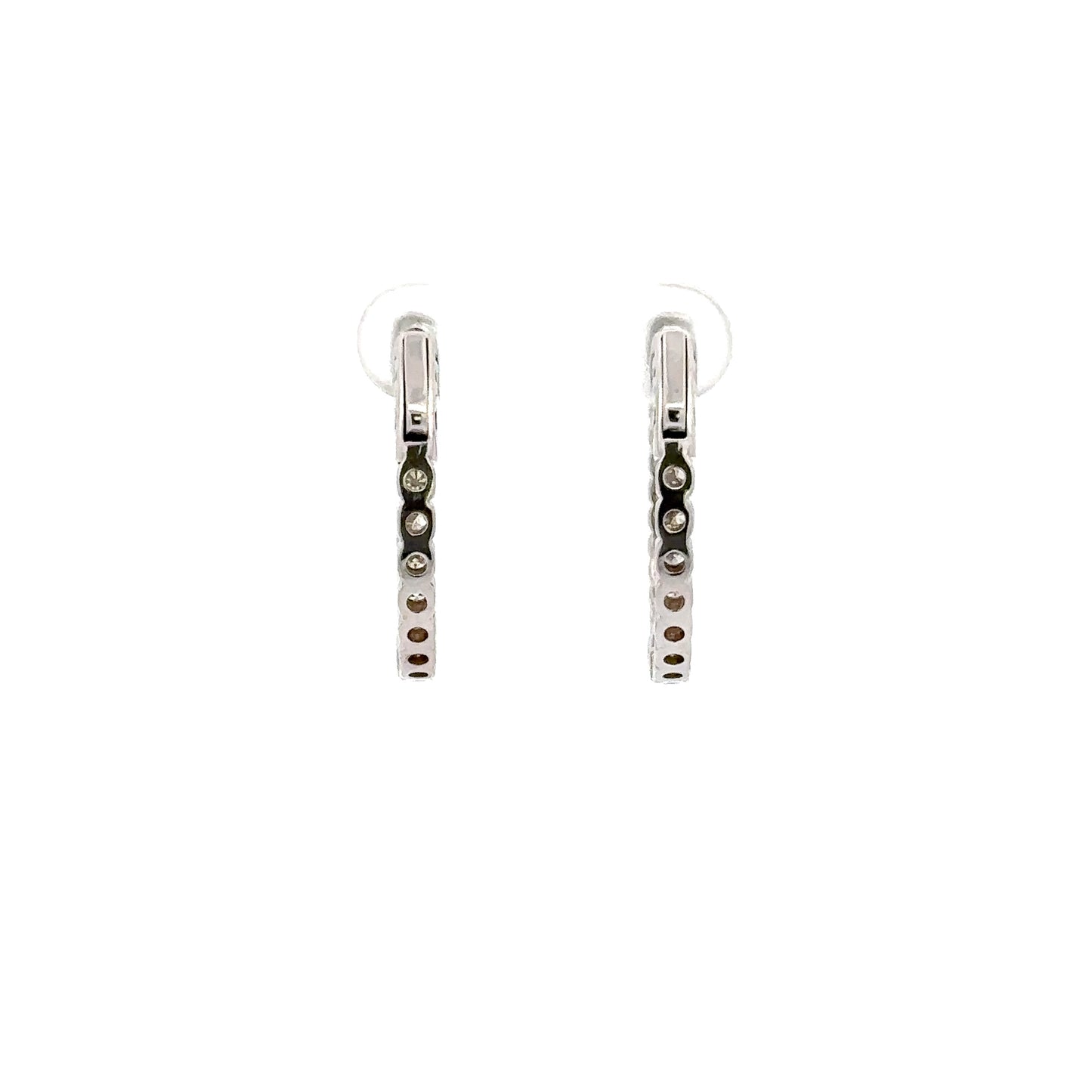 1.35 ctw Natural Diamonds Hoop Earrings | 14k White Gold