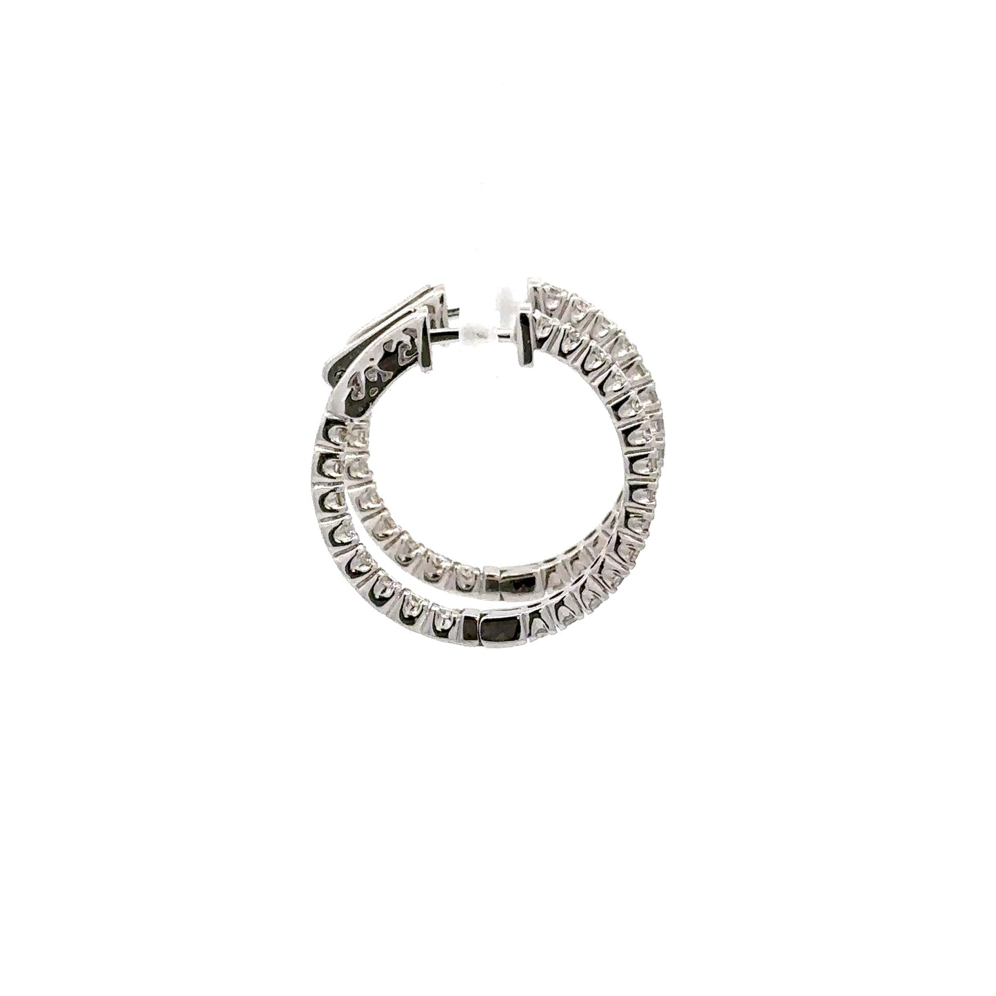 1.35 ctw Natural Diamonds Hoop Earrings | 14k White Gold