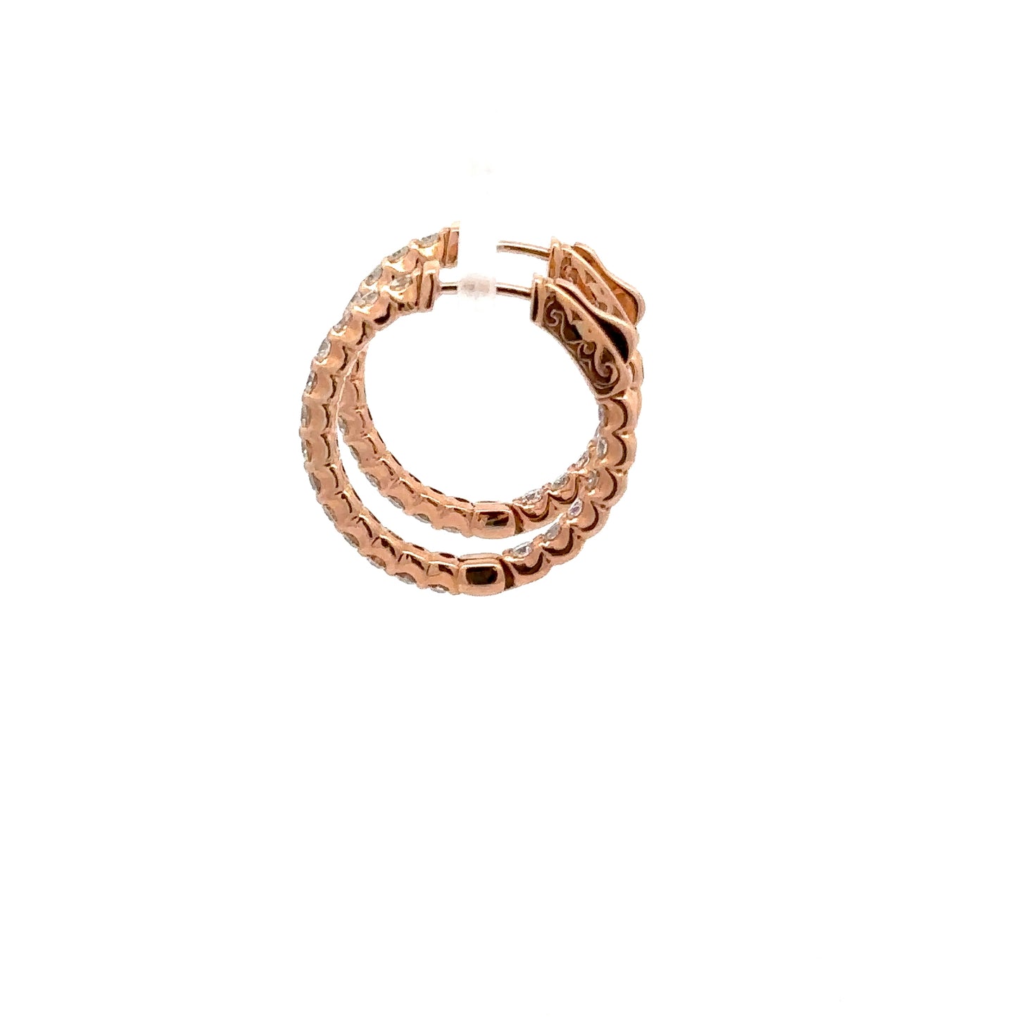 1.41 ctw Natural Diamonds Hoop Earrings | 14k Rose Gold