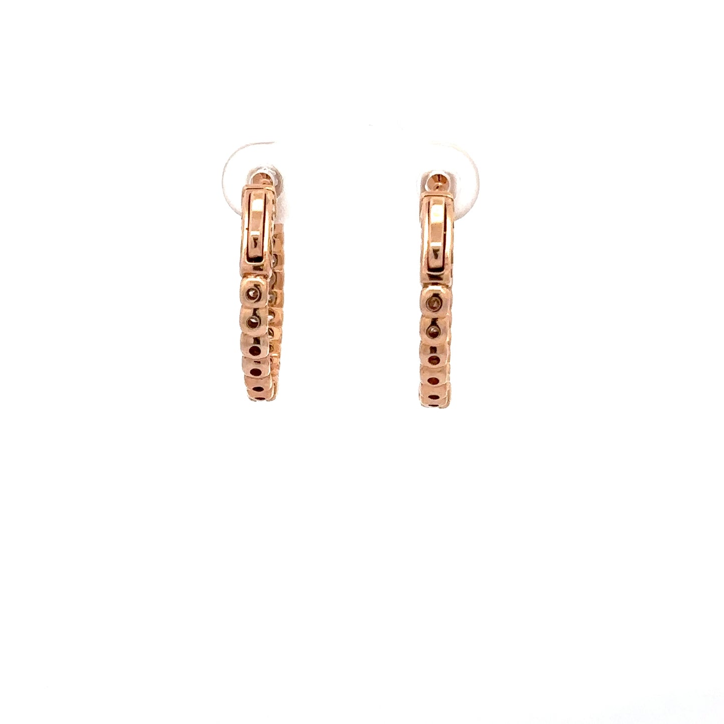 1.41 ctw Natural Diamonds Hoop Earrings | 14k Rose Gold