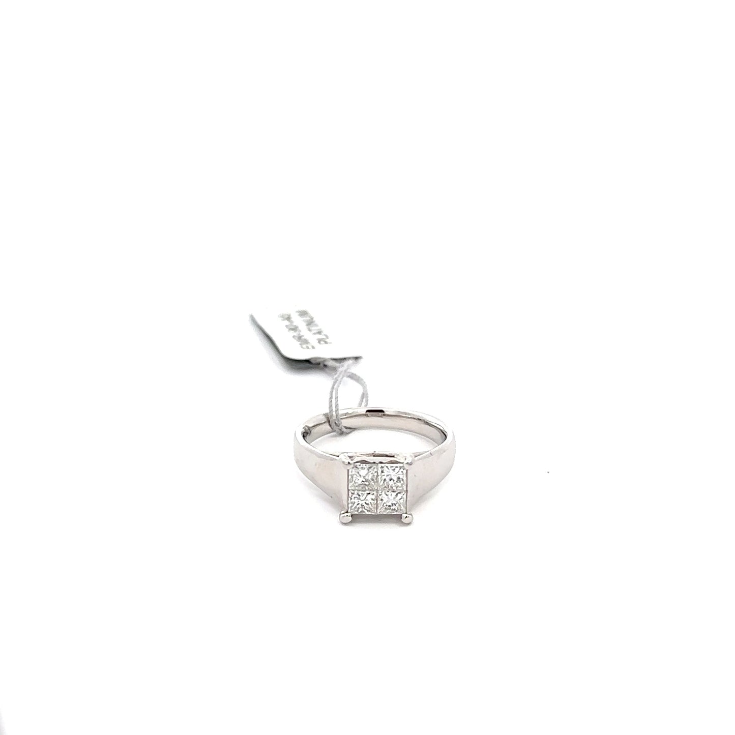 0.79ct Total Natural Princess Cut Diamond Ring | PLATINUM