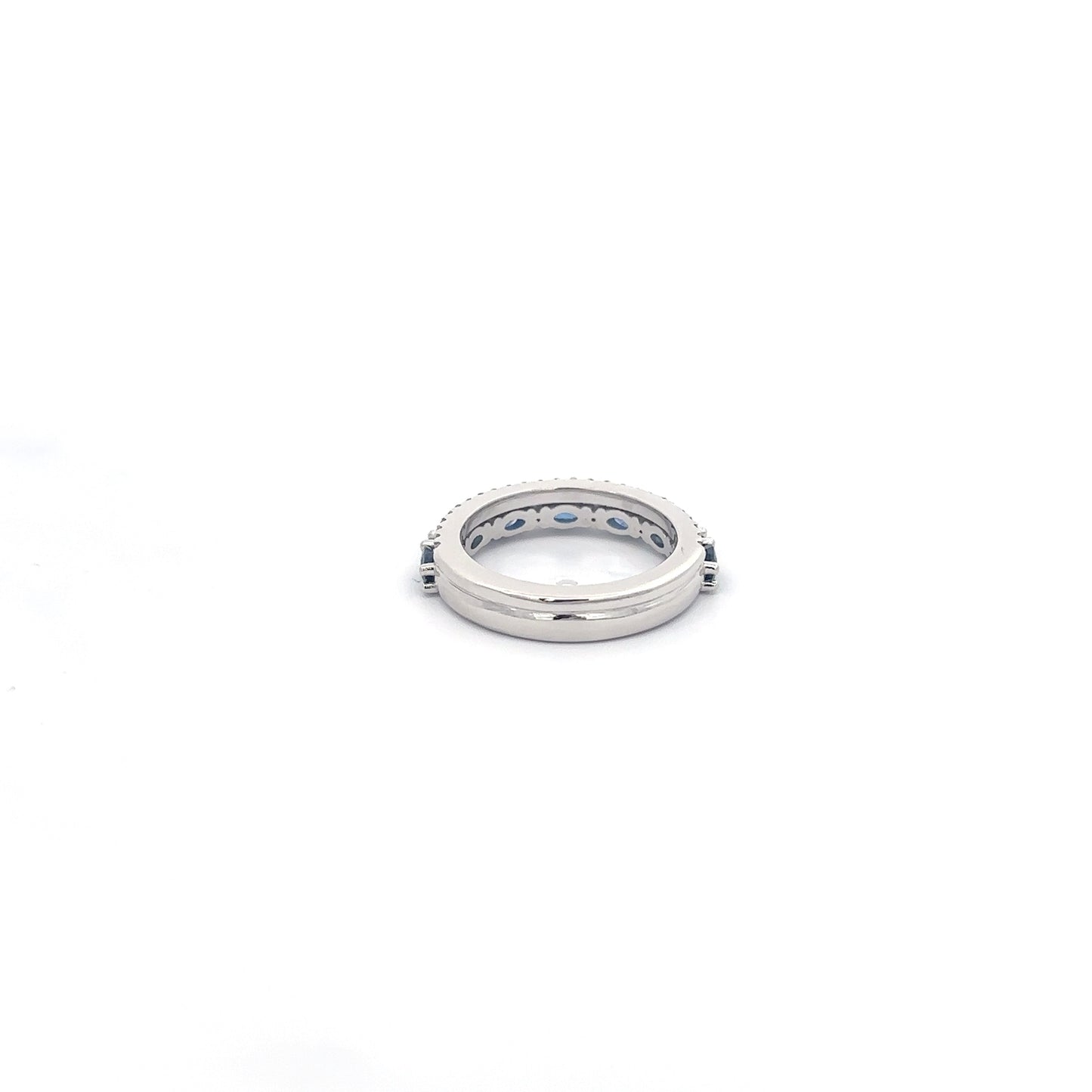 1.62 ct Natural Royal Blue Sapphire Band | 0.47 ct Natural Diamonds | Platinum